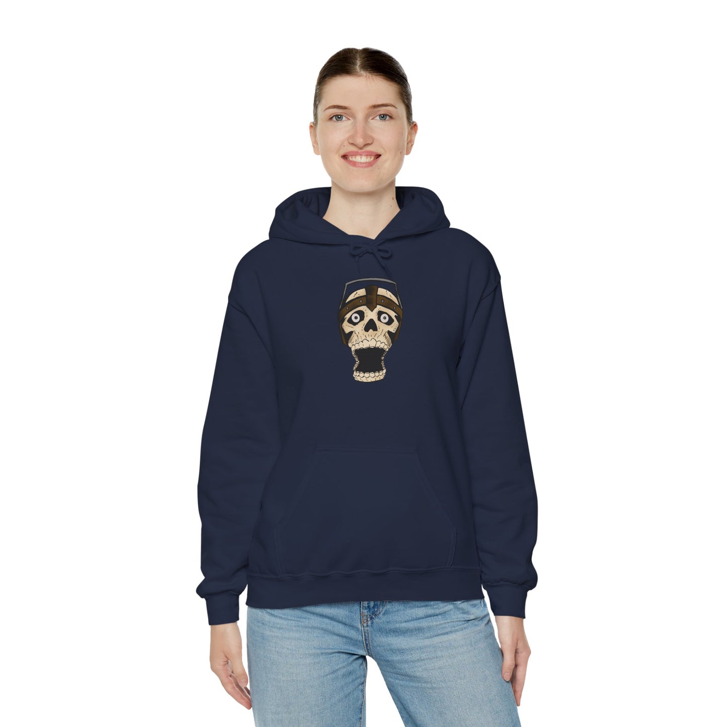 Screaming Skull Graphic Hoodie, Unisex Heavy Blend Sweatshirt, Cozy Casual Wear, Gift for Halloween, Unique October Fashion, Everyday Comfort