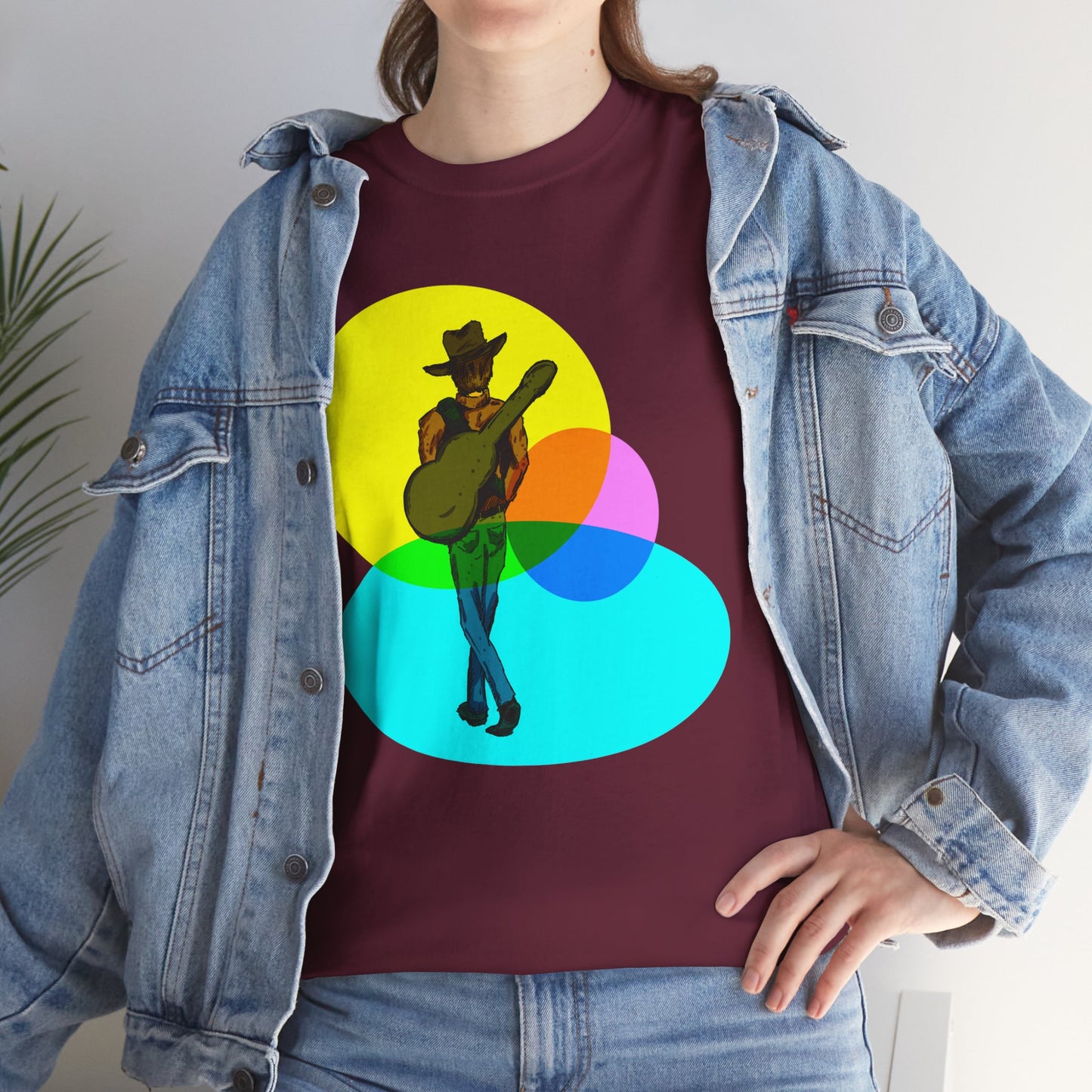 Cowboy Guitar Tee — Colorful Music T‑Shirt