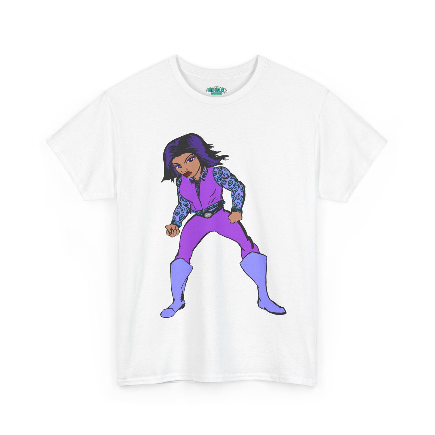 Retro Cartoon Hero Woman Character Unisex Heavy Cotton Tee, Vintage Graphic Tee, Fun T-Shirt, Gift for Fans, Casual Wear, Everyday Tee