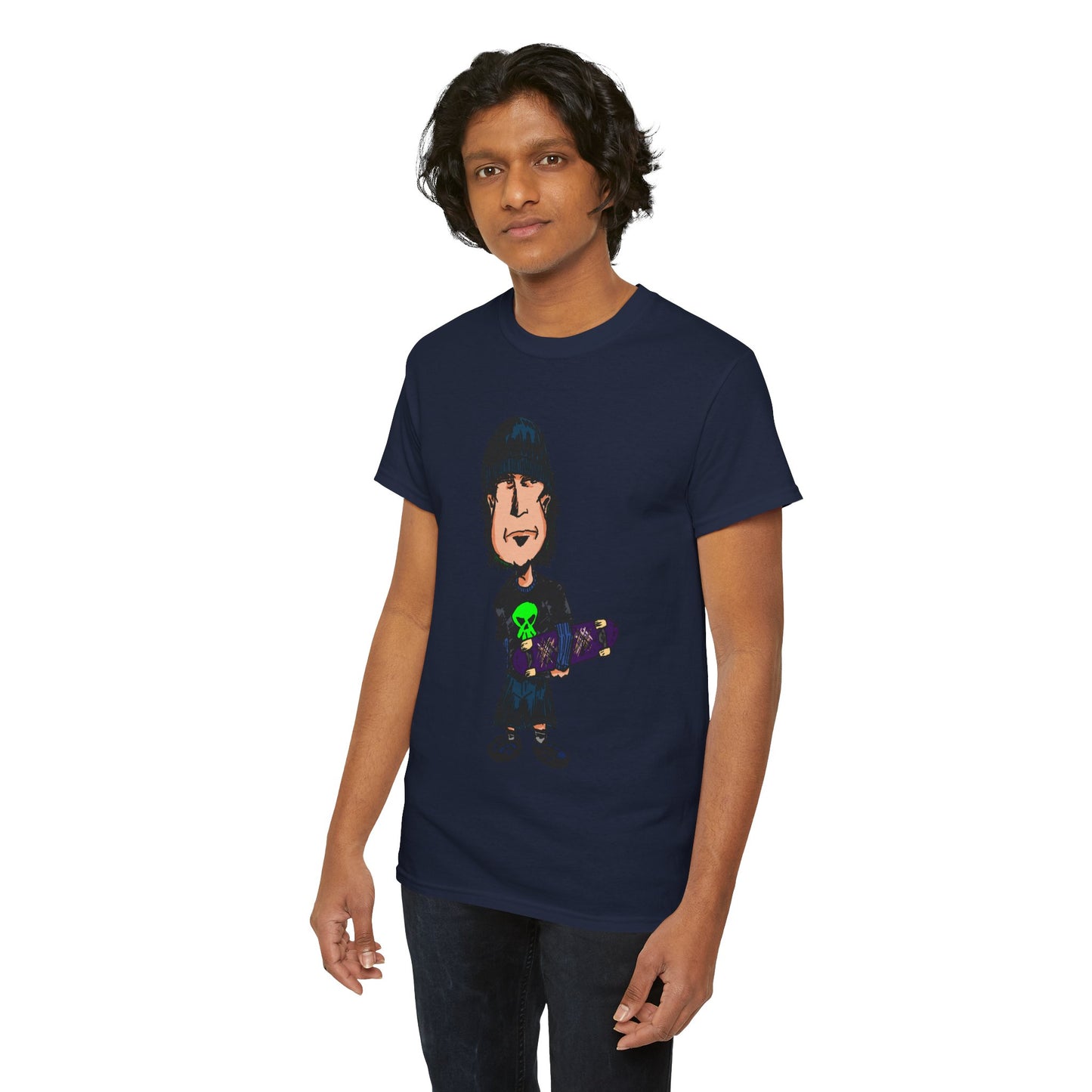 Rude Skater Dude - Skate Punk Cartoon Tee – Boy with Skateboard Graphic Shirt