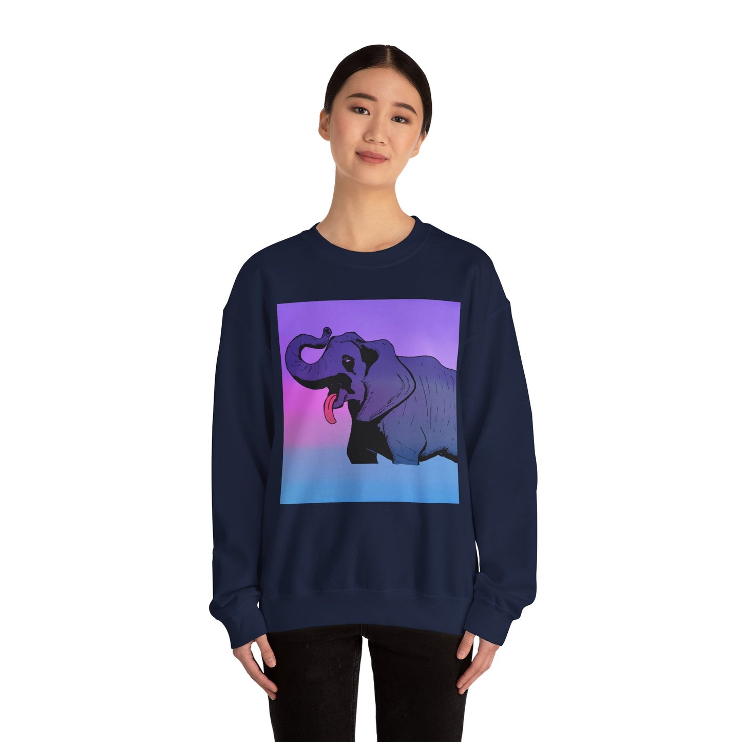 Elephant Art Unisex Crewneck Sweatshirt – Vibrant and Cozy Statement Piece