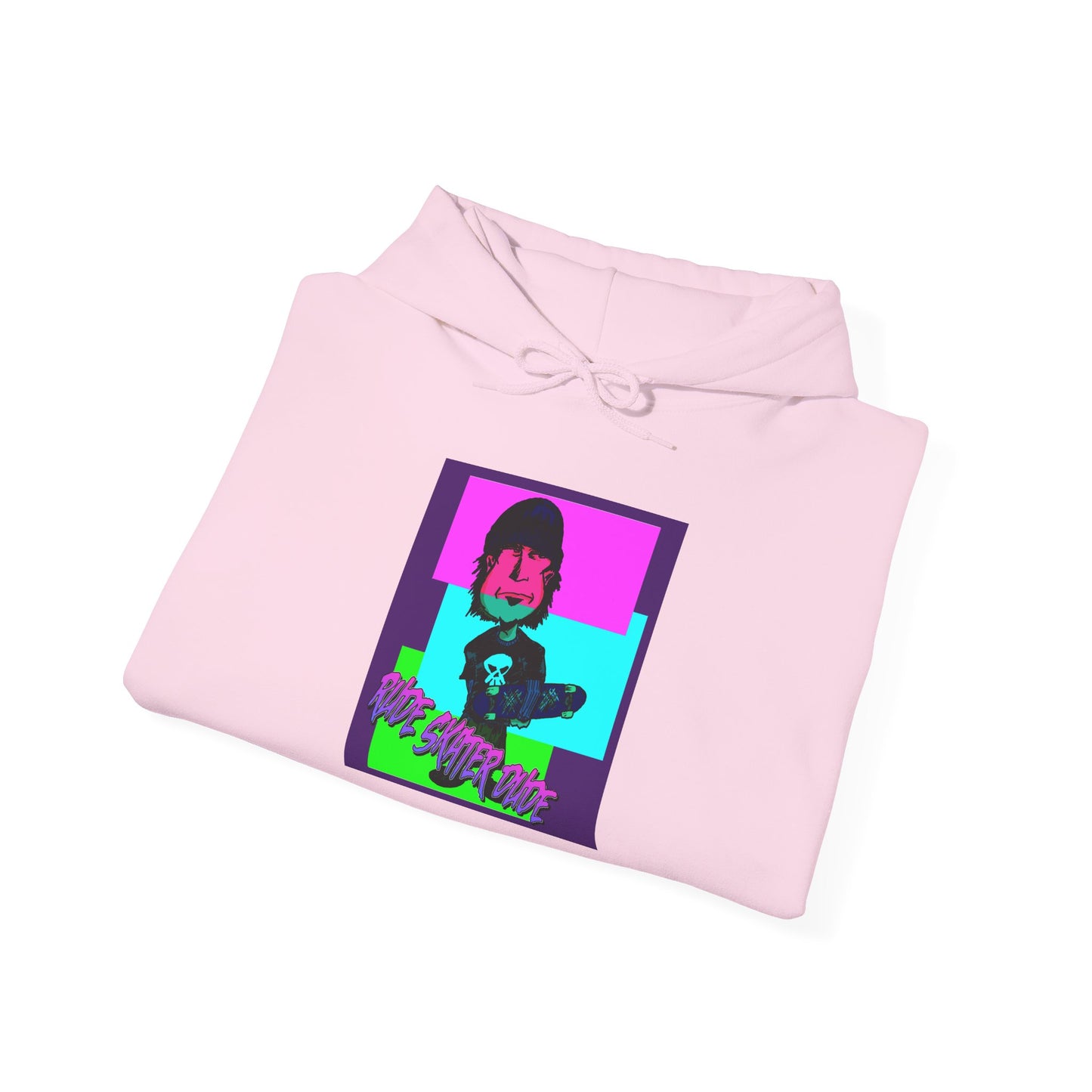 Retro Neon Rude Skater Dude Hoodie — Streetwear