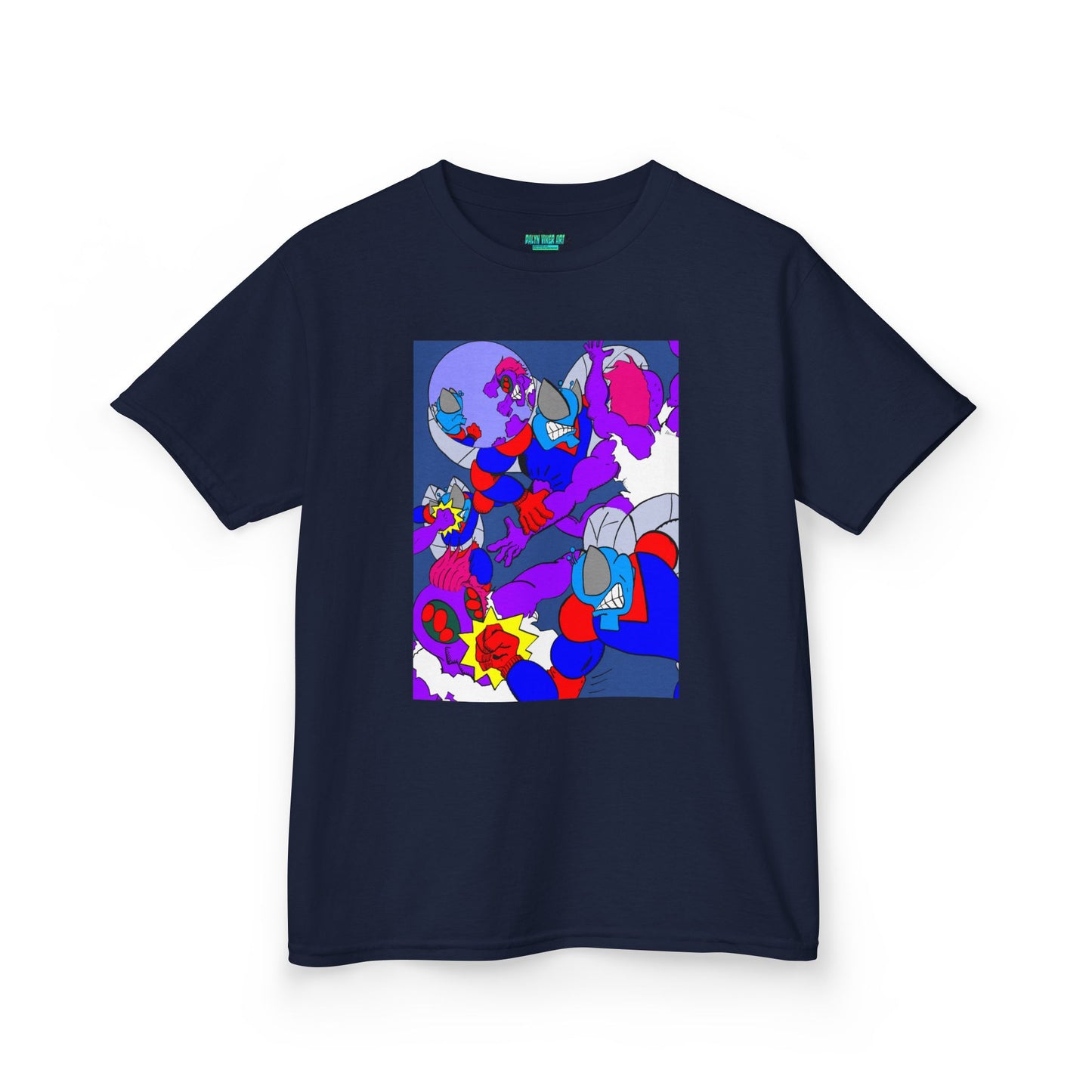 The Astounding Astro-Fly vs The Spiders! Colorful Cartoon Kids Heavy Cotton™ Tee - Fun & Playful Design