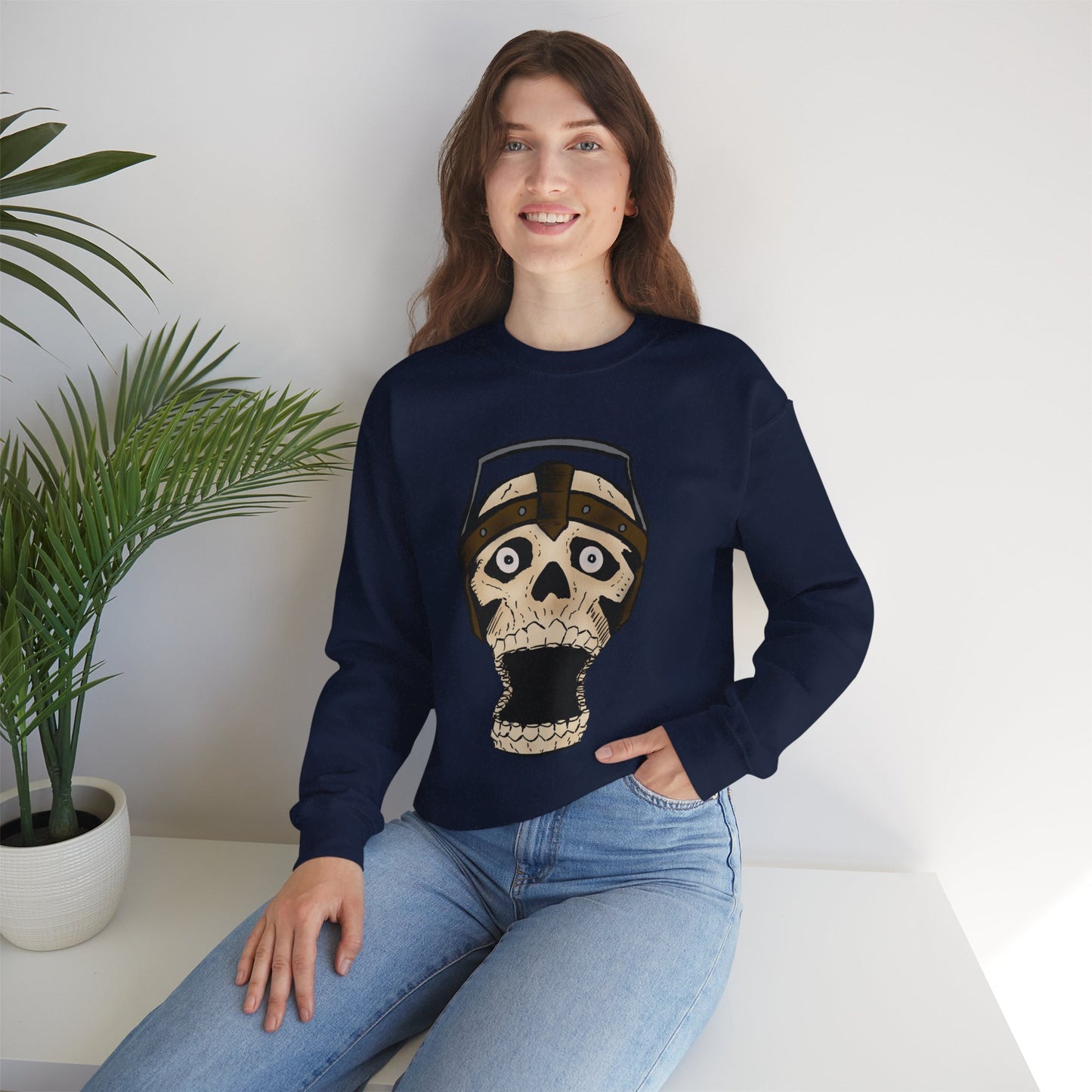 Screaming Skull Graphic Crewneck Sweatshirt - Unisex Heavy Blend™