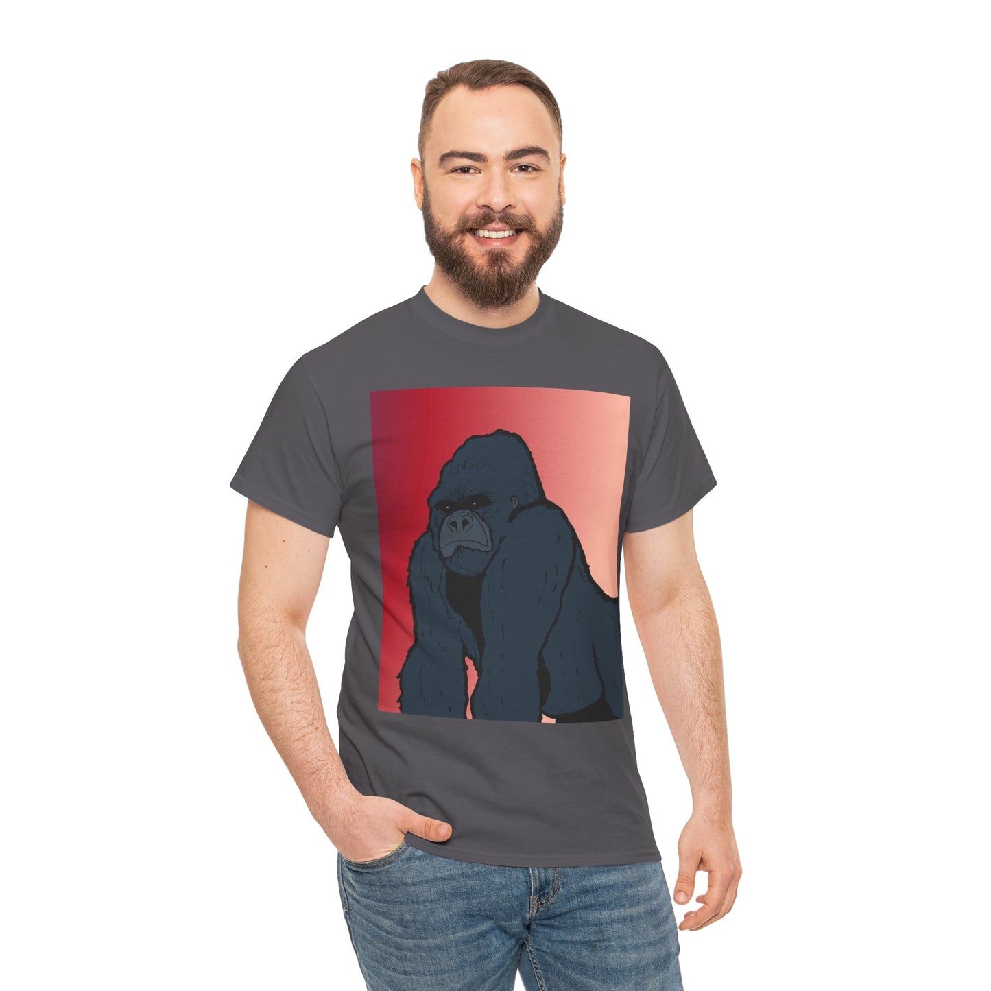 Gorilla Graphic Tee — Vintage Sunset Primate Illustration Shirt