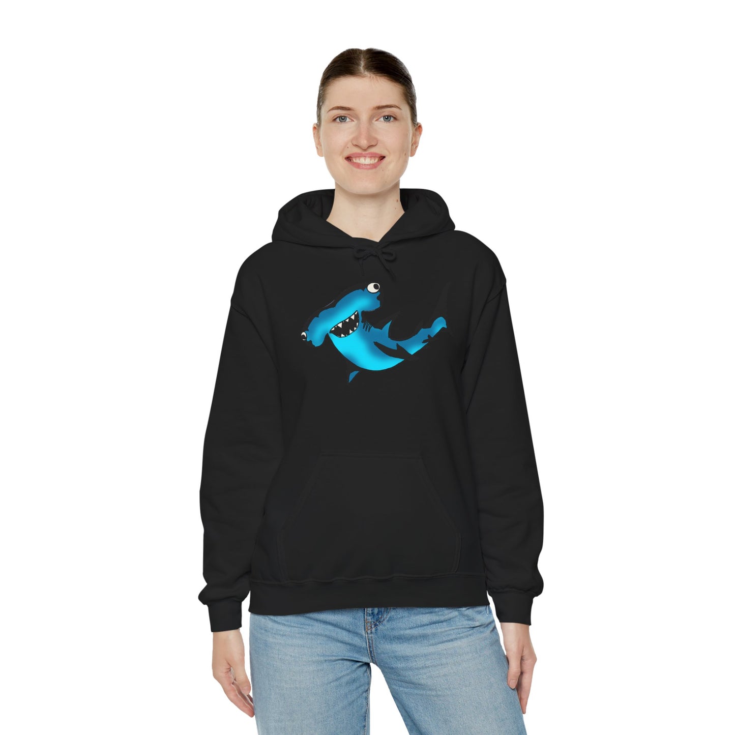 Harley Hammerhead Shark Design Unisex Hooded Sweatshirt, Funny Gift for Ocean Lovers, Casual Wear, Beach Days, Unique Apparel, Birthday Present