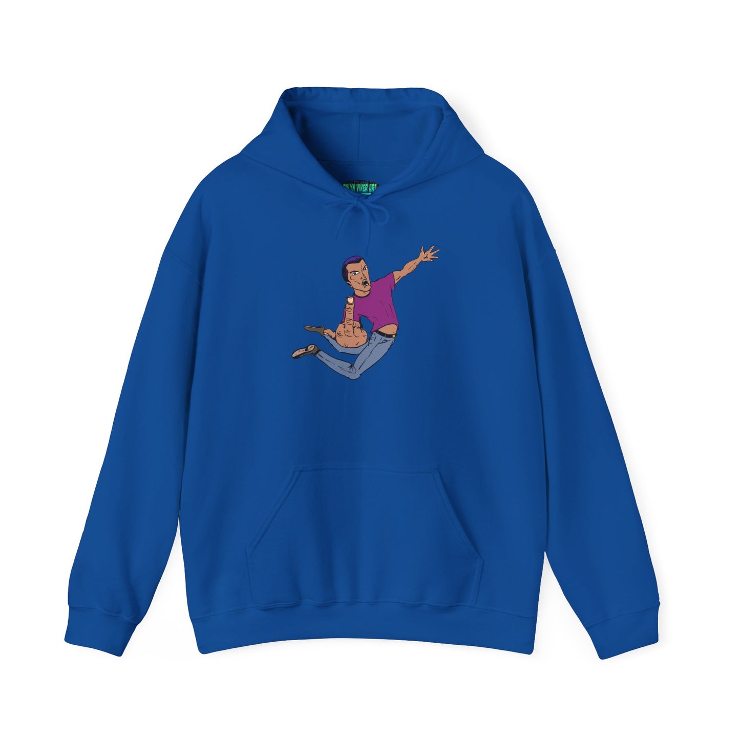 Funny Flying Eff Unisex Hooded Sweatshirt with Cartoon Design, Casual Hoodie, Gift for Friends, Birthday Gift, Loungewear