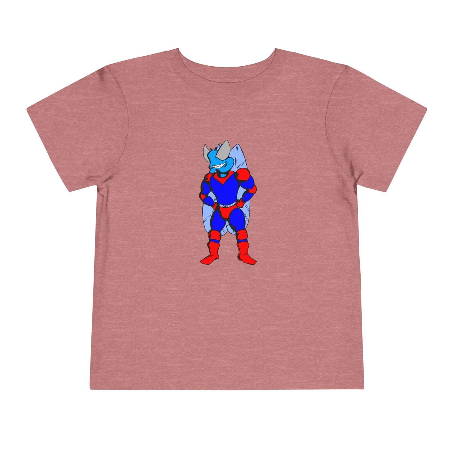 Astro-Fly Toddler Tee — Brave Blue Superhero Bug Graphic