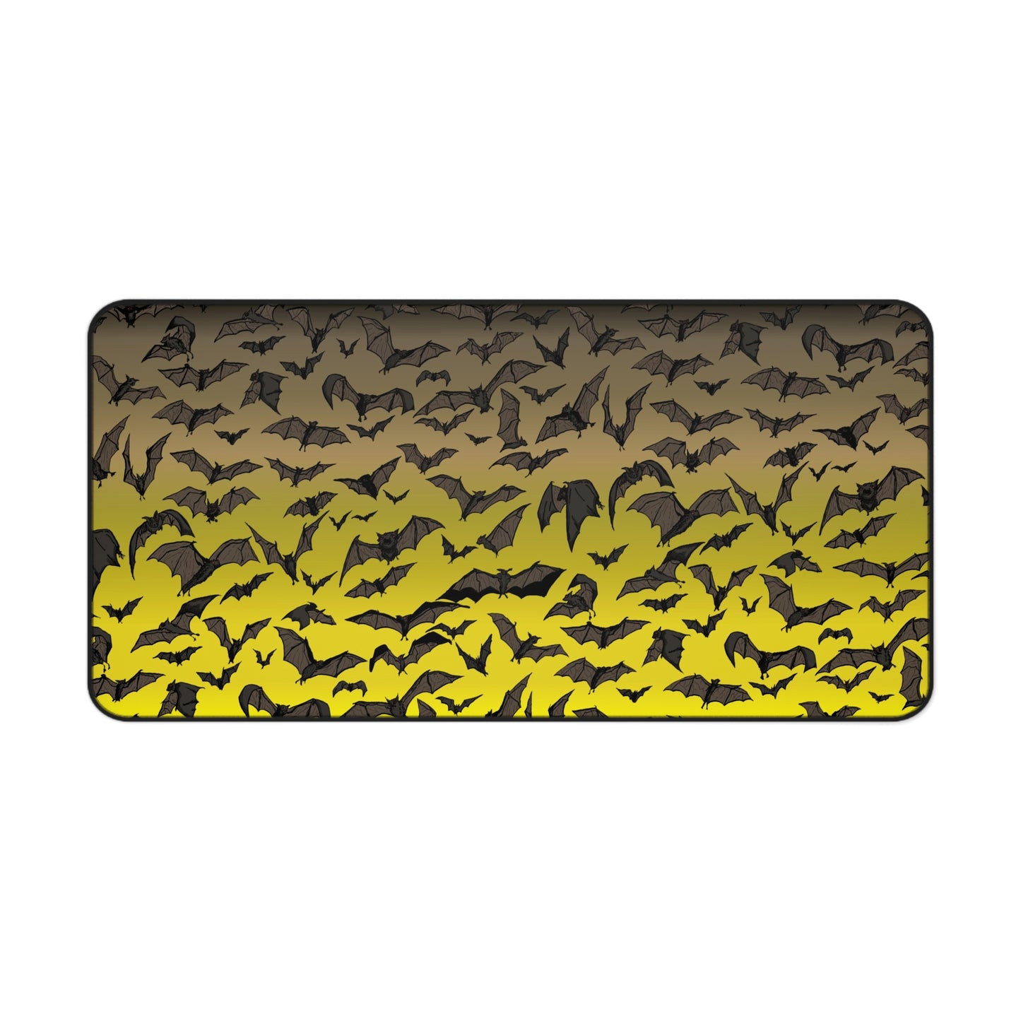 Bat Swarm Desk Mat – Yellow Gradient Gamer Mousepad