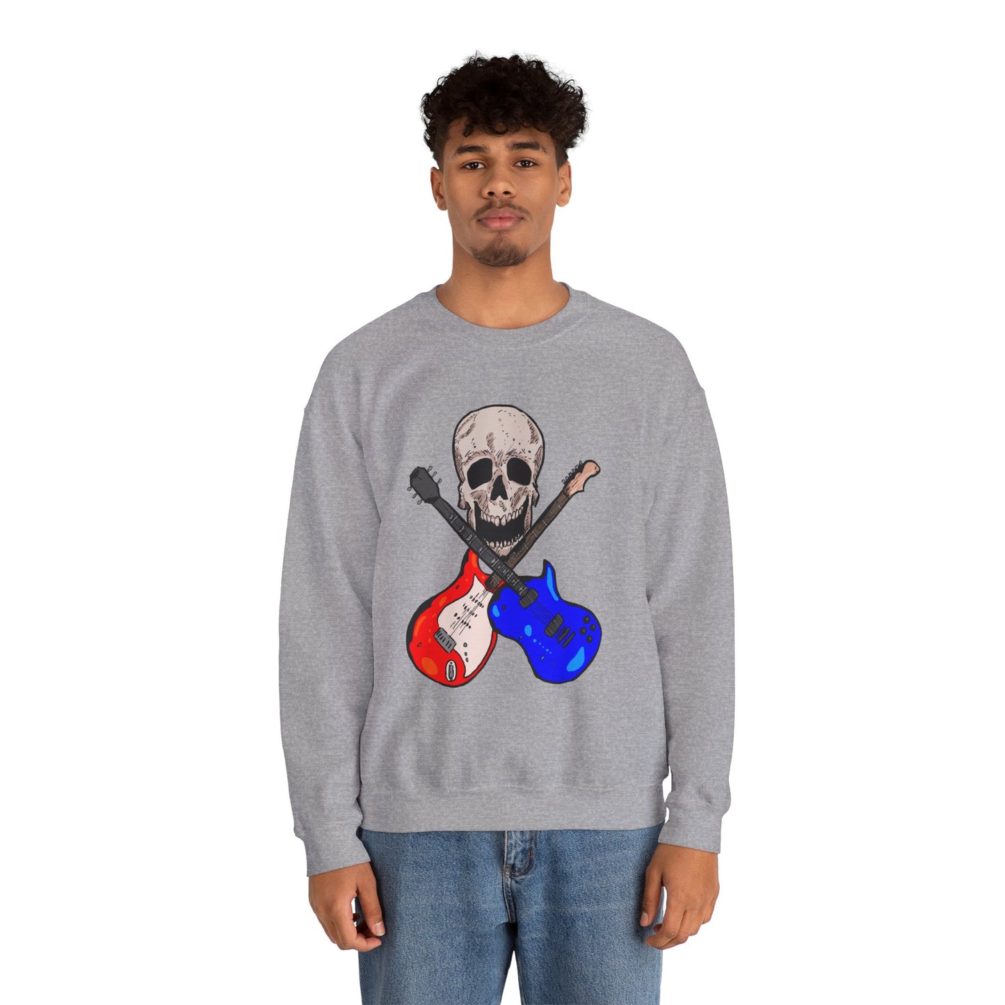 Skull and Guitar Crewneck Sweatshirt