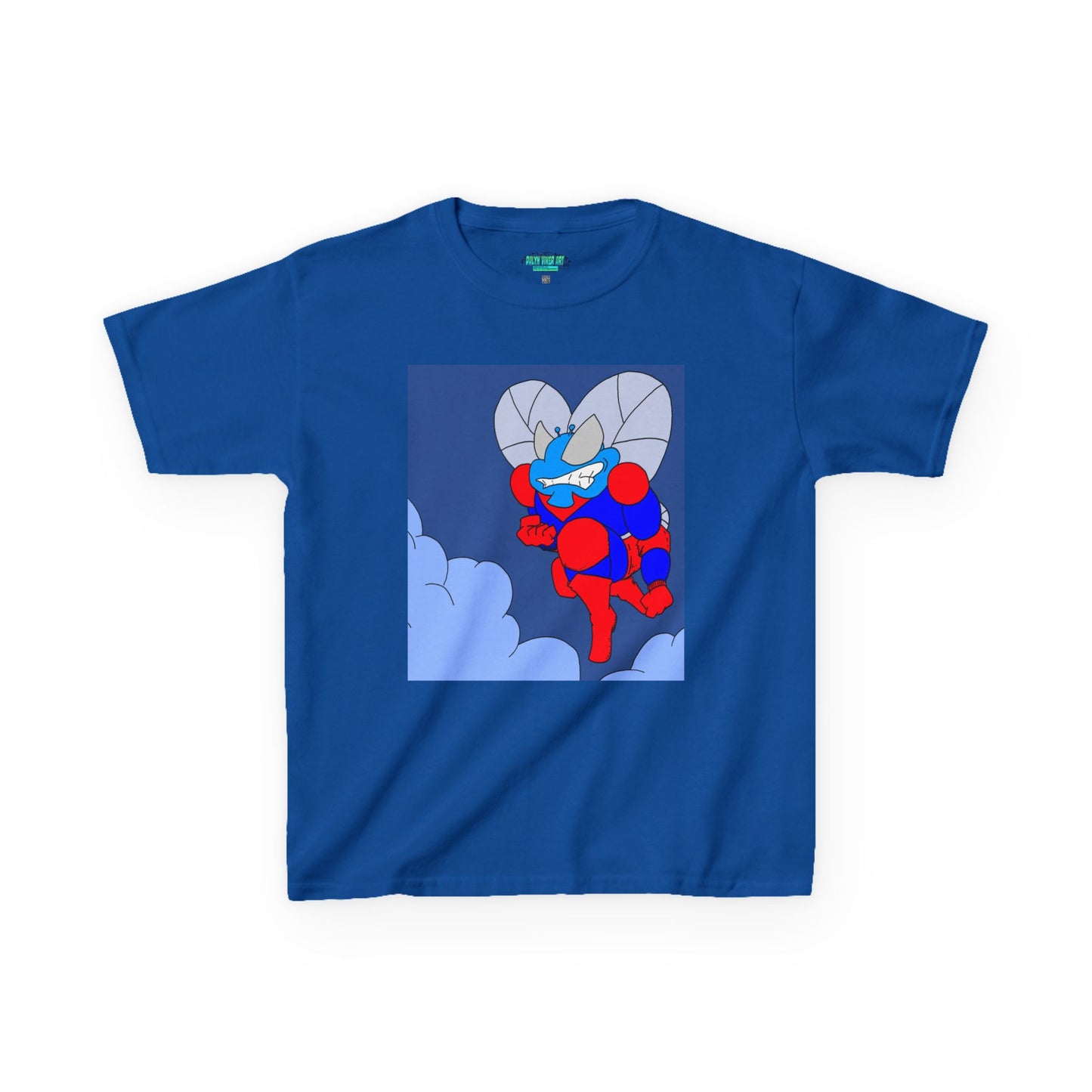 The Astounding Astro-Fly - Up in the Clouds - Kids Superhero Graphic Tee - Fun Cartoon Design for Playful Days