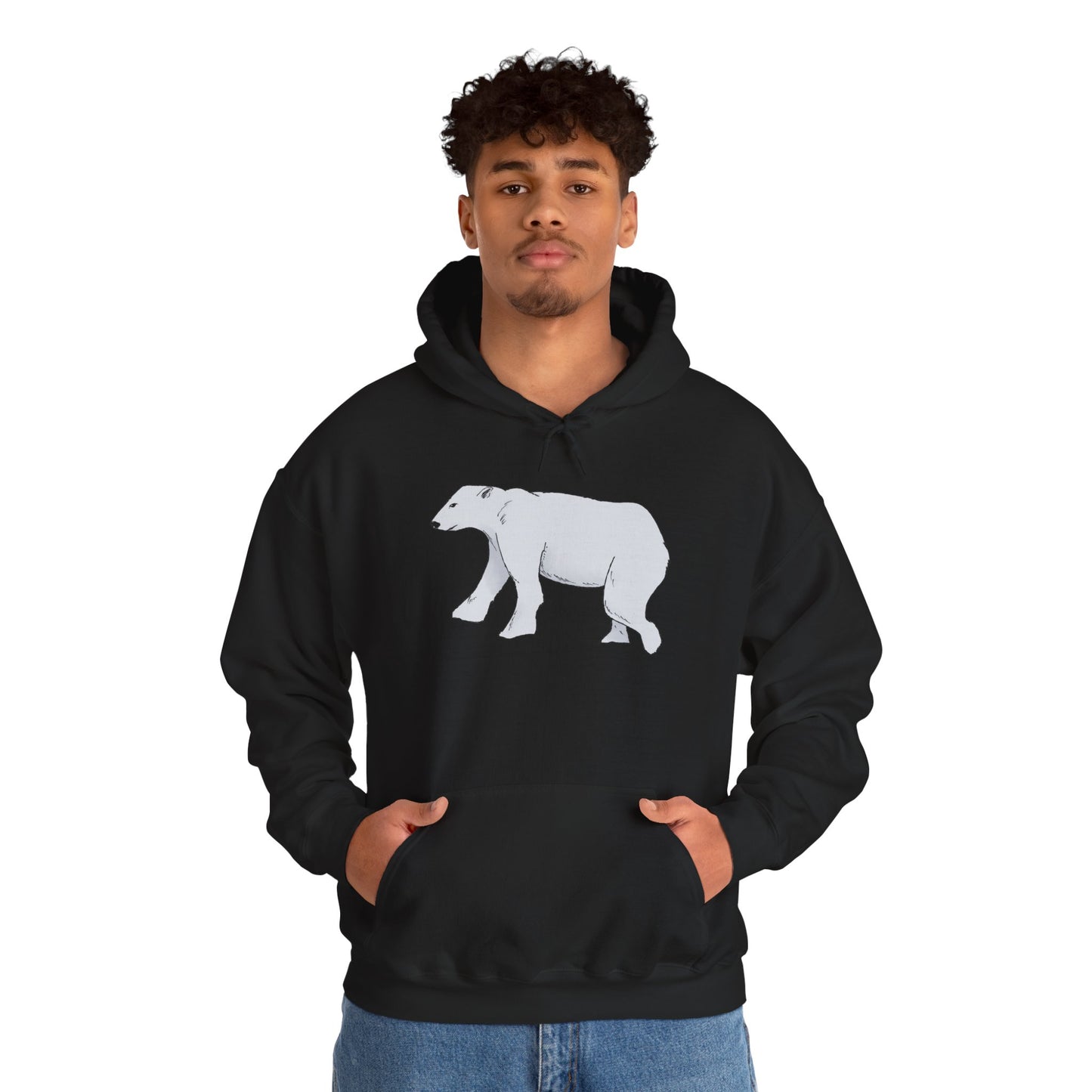 Cozy Polar Bear Hoodie - Warm Winter Fashion, Unisex Sweatshirt, Gift for Animal Lovers, Perfect for Cold Days, Cute Outdoor Wear