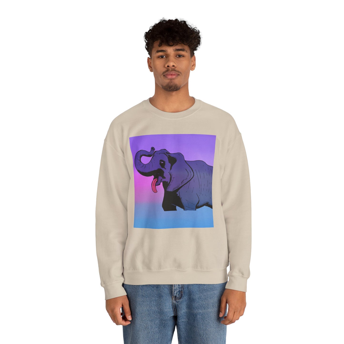 Elephant Art Unisex Crewneck Sweatshirt – Vibrant and Cozy Statement Piece