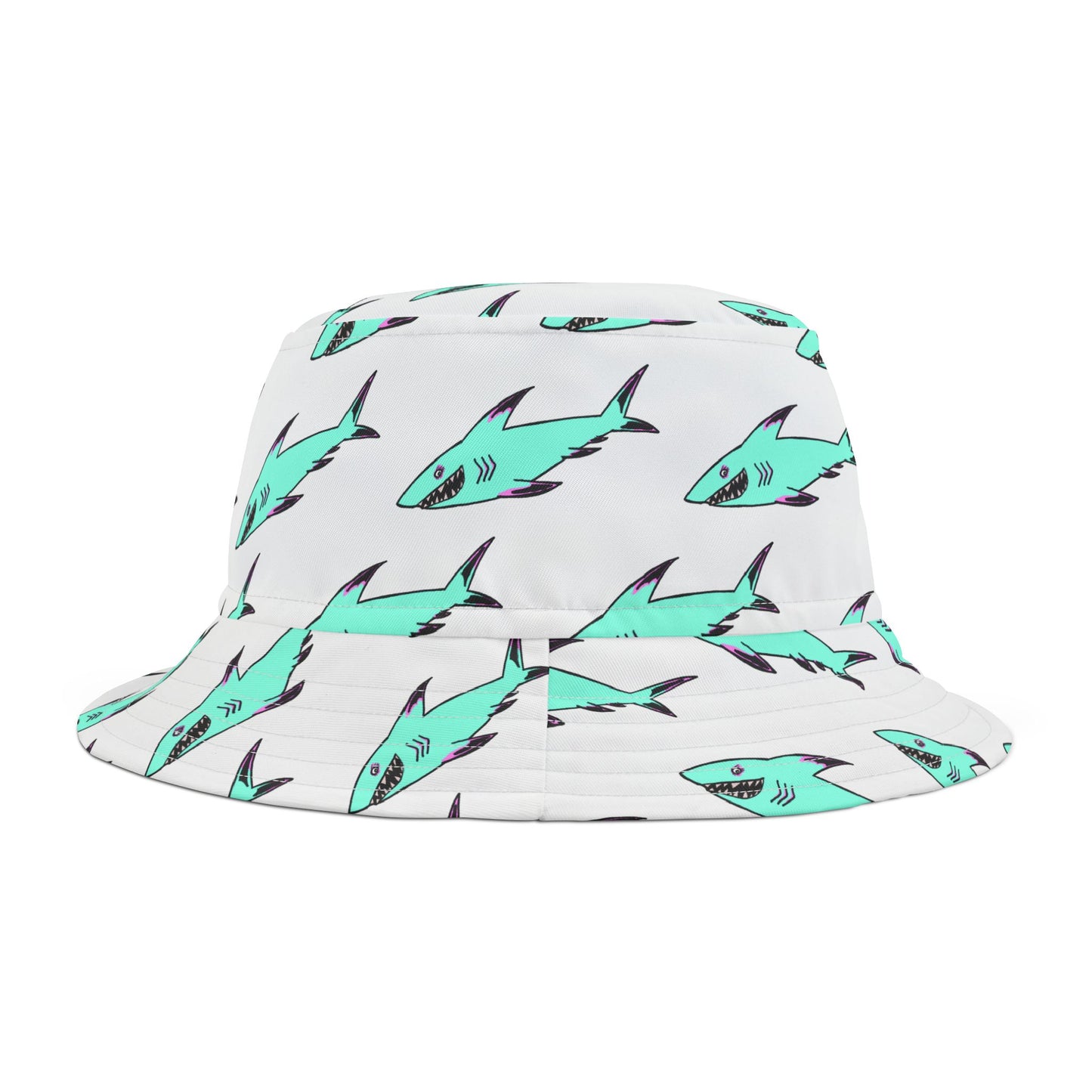 Shark Print Bucket Hat, Stylish Summer Accessory, Beach Wear, Perfect Gift for Ocean Lovers, Trendy Outdoor Hat