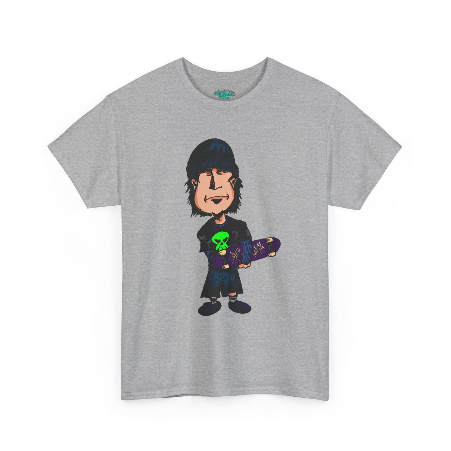Rude Skater Dude - Skate Punk Cartoon Tee – Boy with Skateboard Graphic Shirt