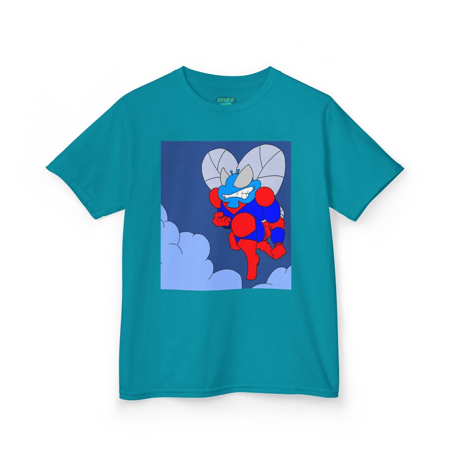 The Astounding Astro-Fly - Up in the Clouds - Kids Superhero Graphic Tee - Fun Cartoon Design for Playful Days