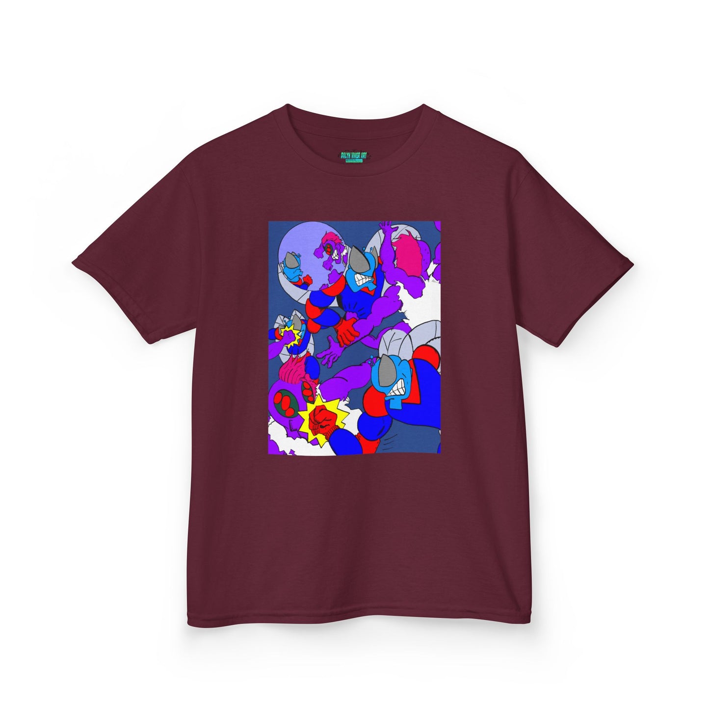 The Astounding Astro-Fly vs The Spiders! Colorful Cartoon Kids Heavy Cotton™ Tee - Fun & Playful Design
