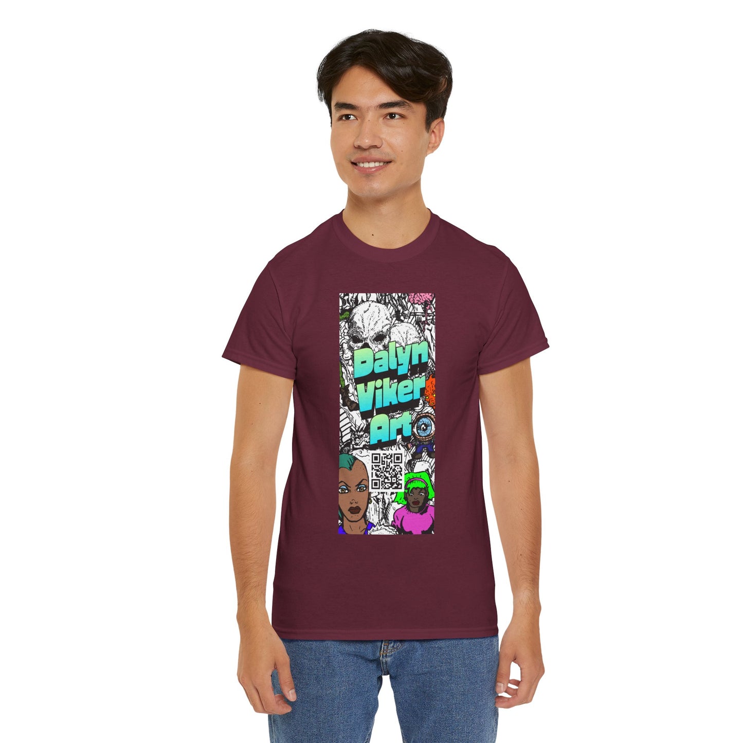 Graphic Art T-Shirt — "Dalyn Viker Art" Vertical Collage Tee