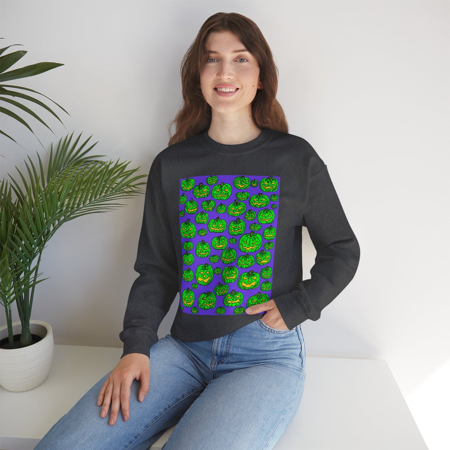 Halloween Pumpkin Crewneck Sweatshirt