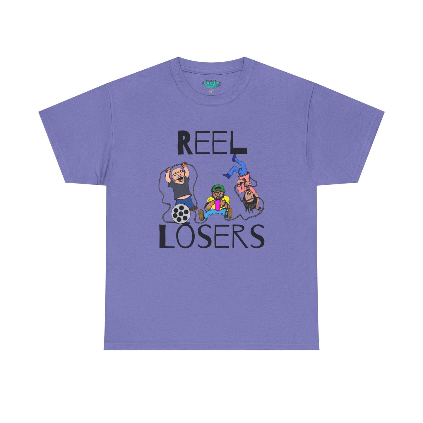 Reel Losers Podcast Unisex Heavy Cotton Tee, Funny Graphic Shirt, Casual Everyday Wear, Gift for Movie Lovers, Humor T-Shirt
