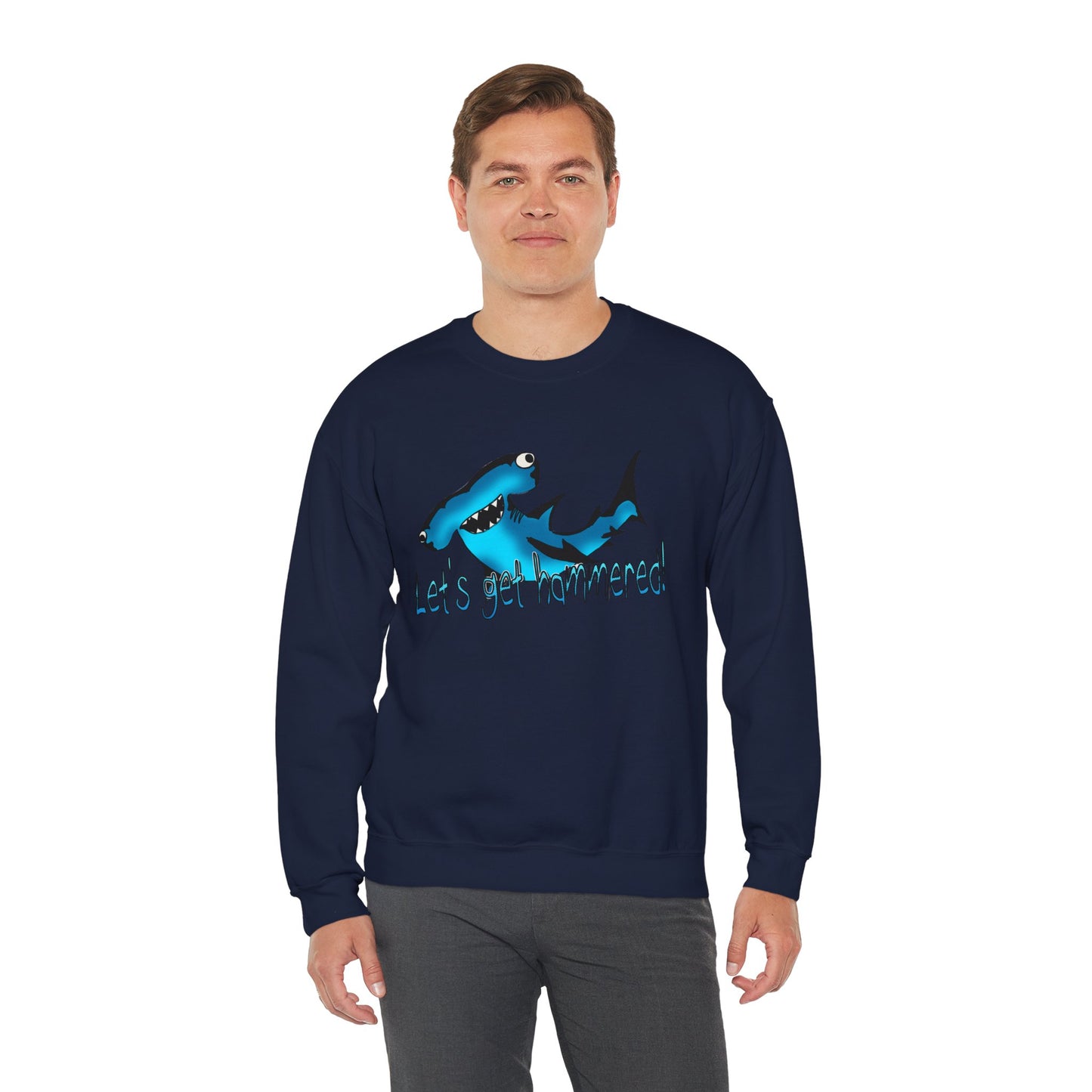 Harley Hammerhead Playful Shark Sweatshirt - 'Let's Get Hammered' Crewneck