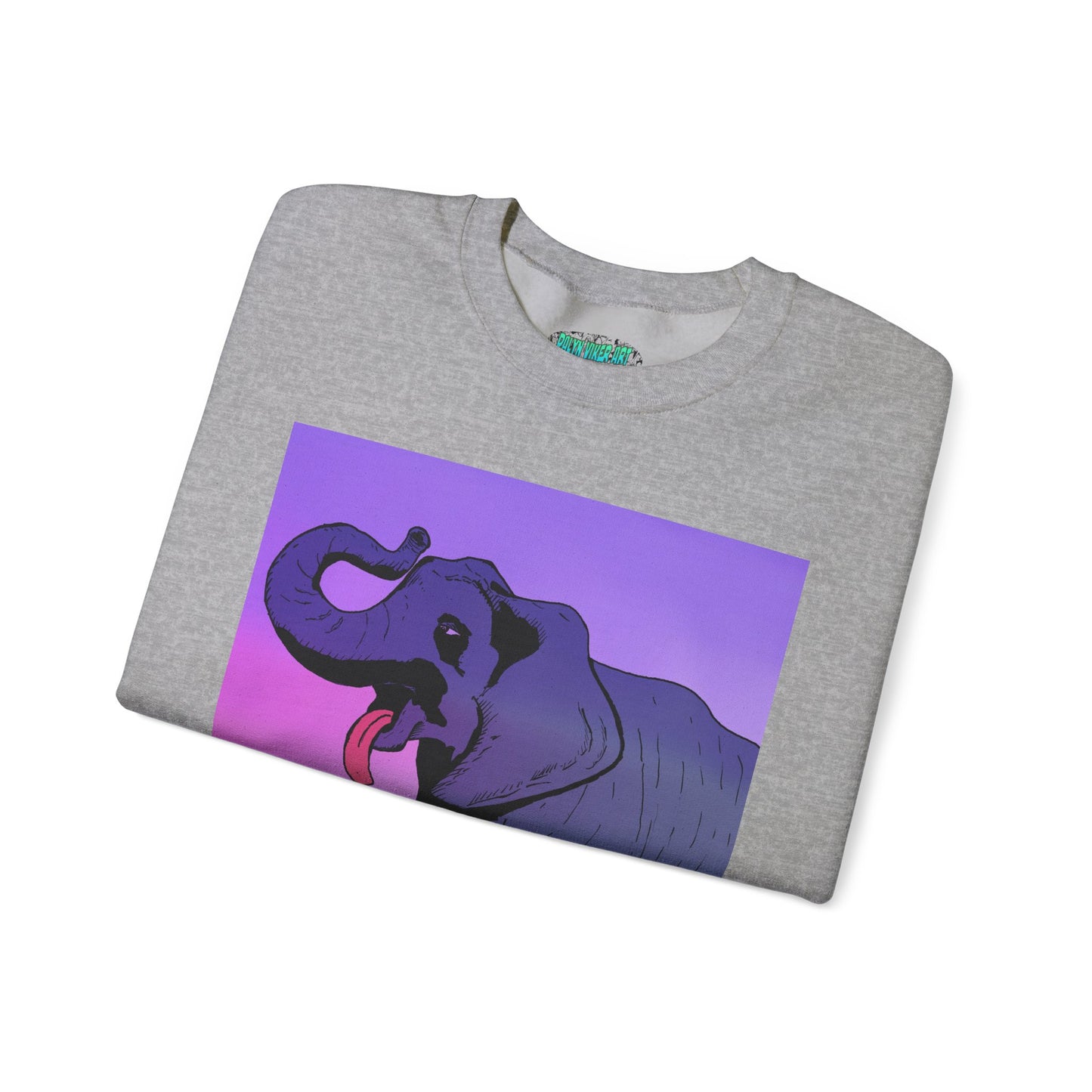 Elephant Art Unisex Crewneck Sweatshirt – Vibrant and Cozy Statement Piece