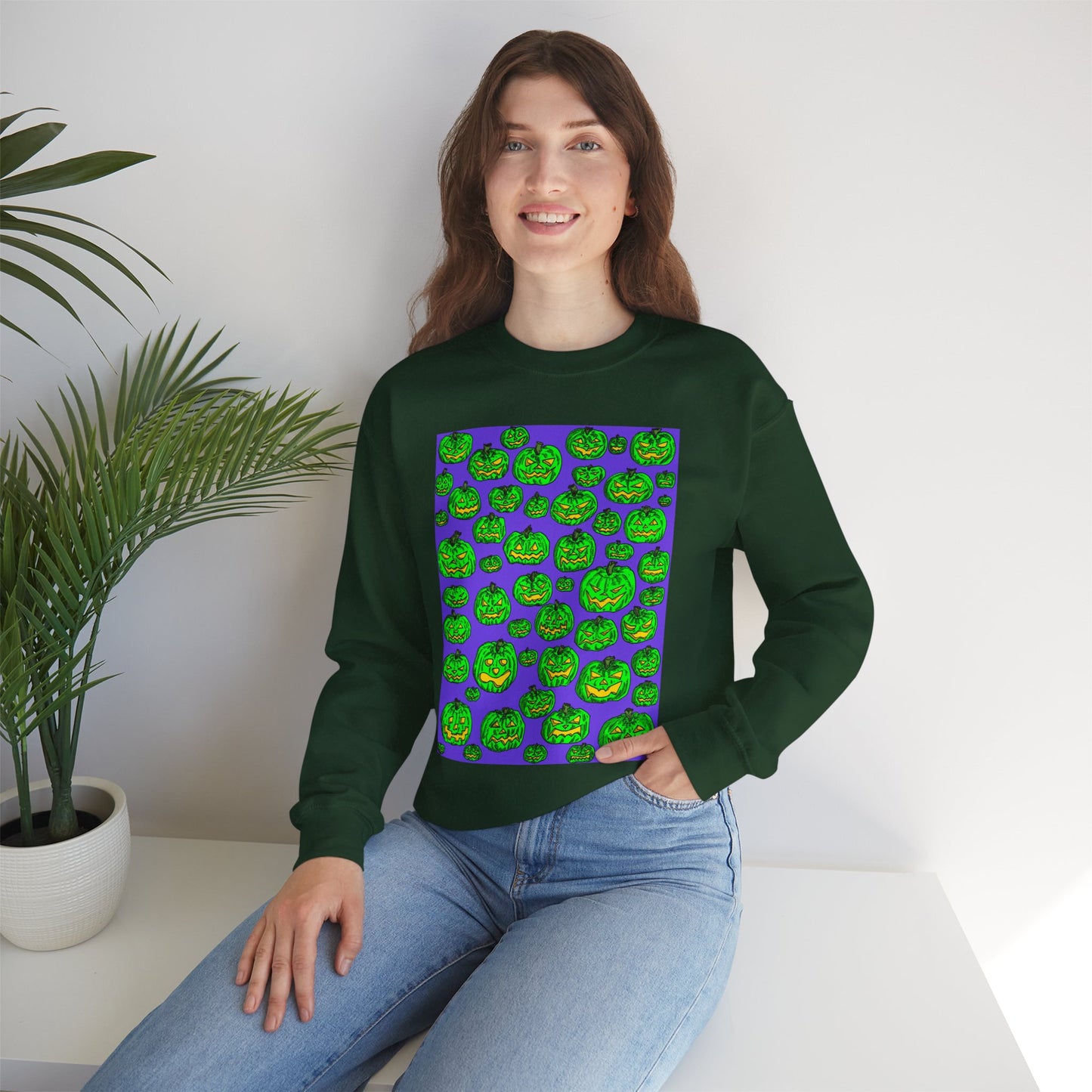 Halloween Pumpkin Crewneck Sweatshirt