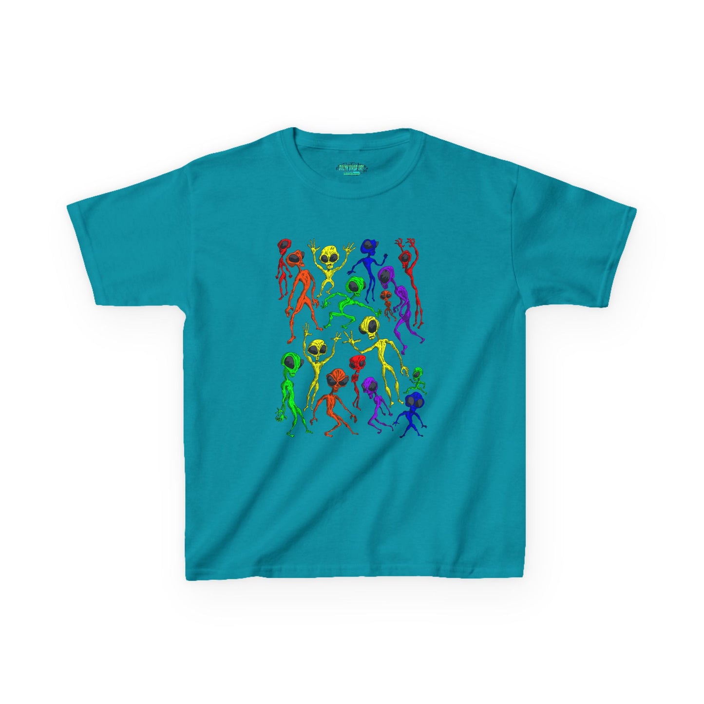 Colorful Alien Dance Party Kids Tee, Fun Graphic T-Shirt, Youth Summer Apparel, Gift for Young Dancers, Birthday Party Outfit, Festival Wear