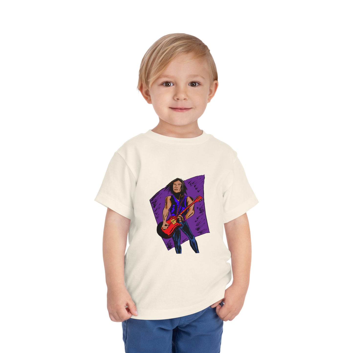 Toddler Tee — Rock Star Guitarist Graphic Kids Shirt