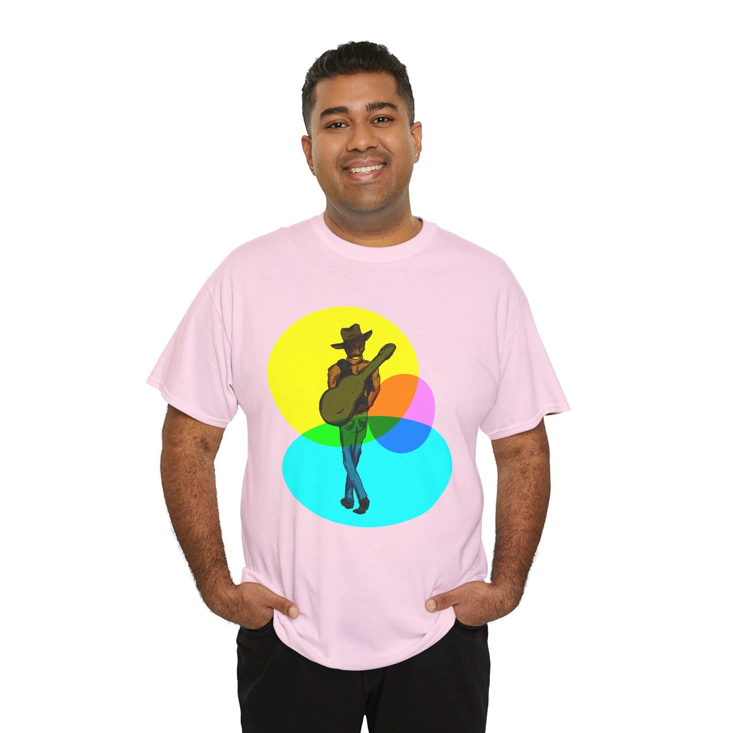 Cowboy Guitar Tee — Colorful Music T‑Shirt