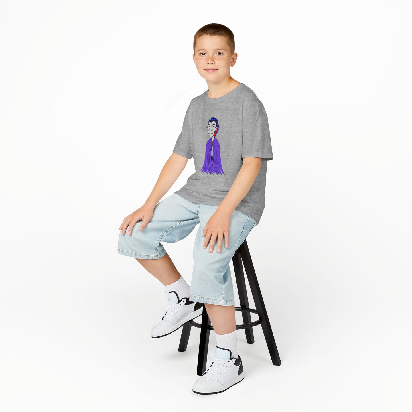 Kids Vampire T-Shirt — Cute Purple Dracula Tee for Halloween