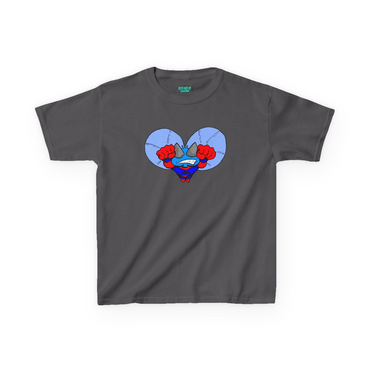 Astro-Fly Kids Superhero T‑Shirt — Cute Blue Hero Design