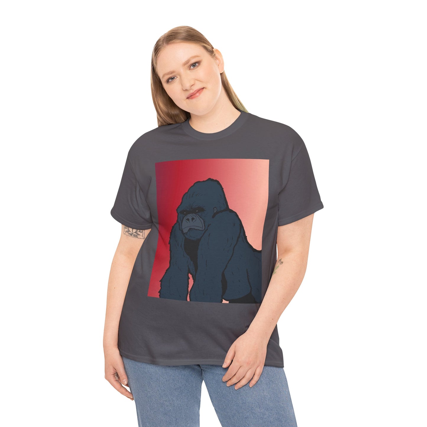 Gorilla Graphic Tee — Vintage Sunset Primate Illustration Shirt