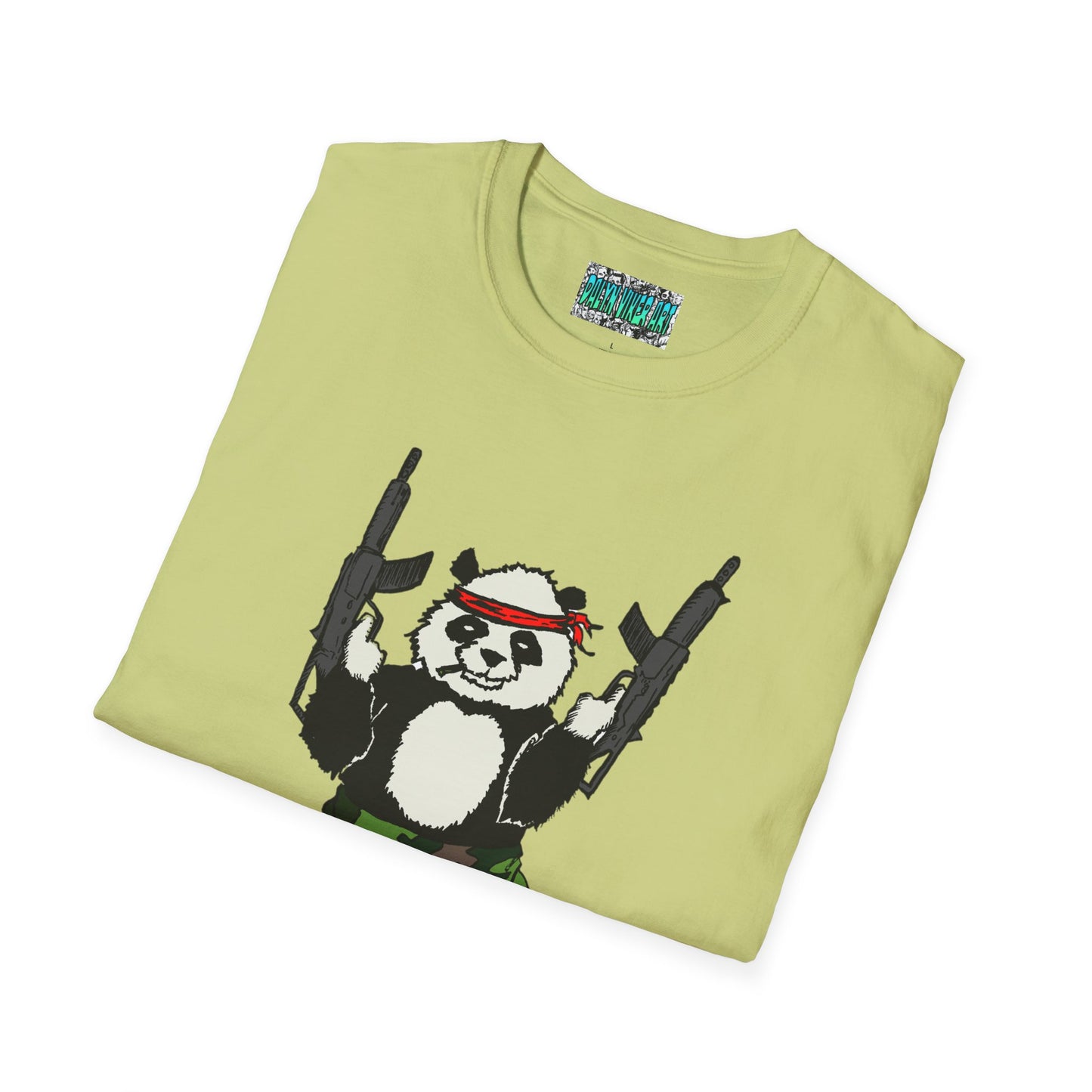 T-Shirt - Panda Guns Military Mercenary Bad Ass Weapons Bamboo