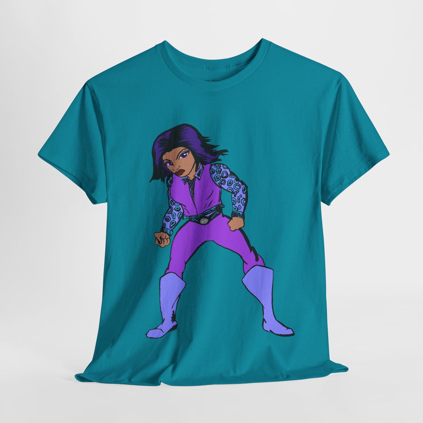 Retro Cartoon Hero Woman Character Unisex Heavy Cotton Tee, Vintage Graphic Tee, Fun T-Shirt, Gift for Fans, Casual Wear, Everyday Tee