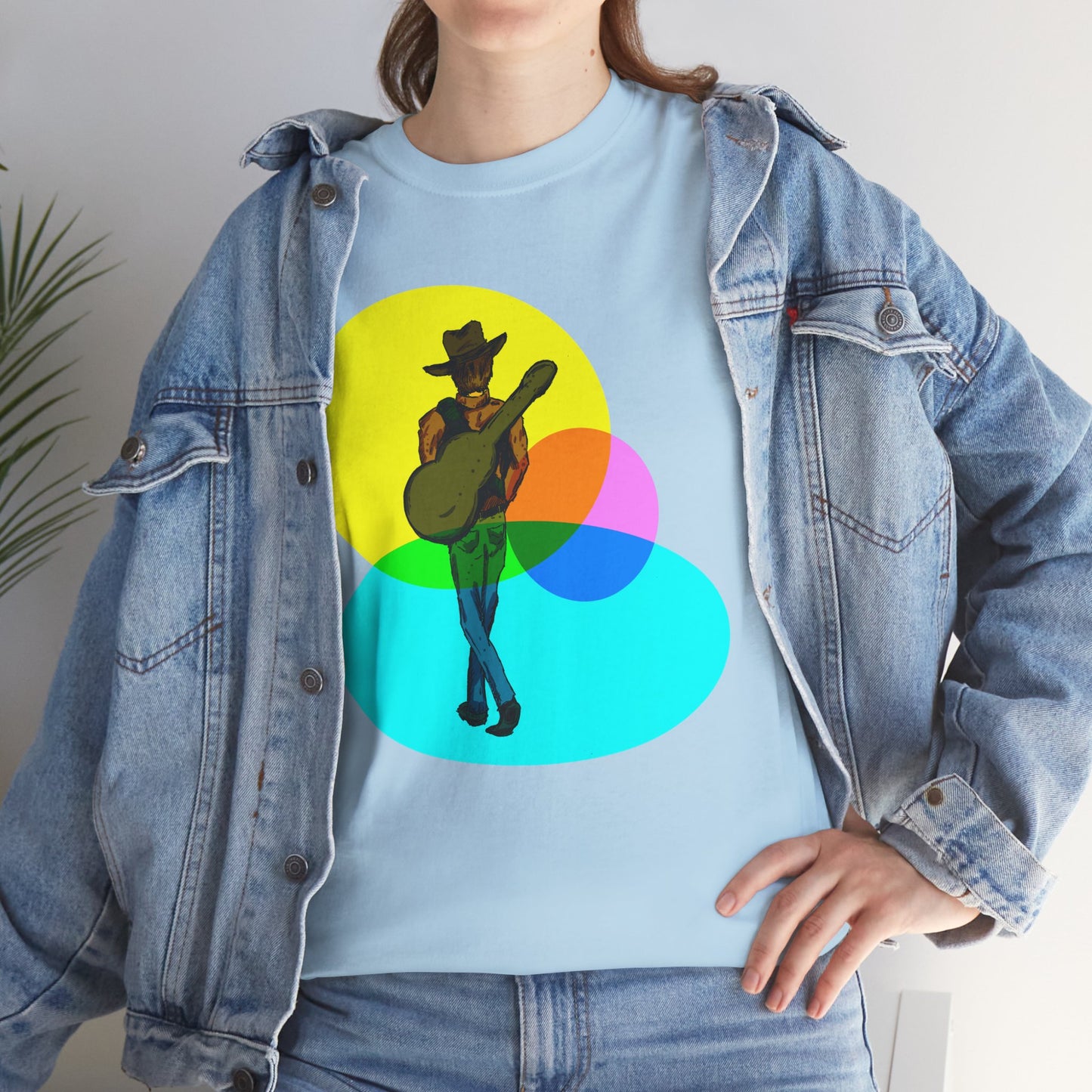 Cowboy Guitar Tee — Colorful Music T‑Shirt