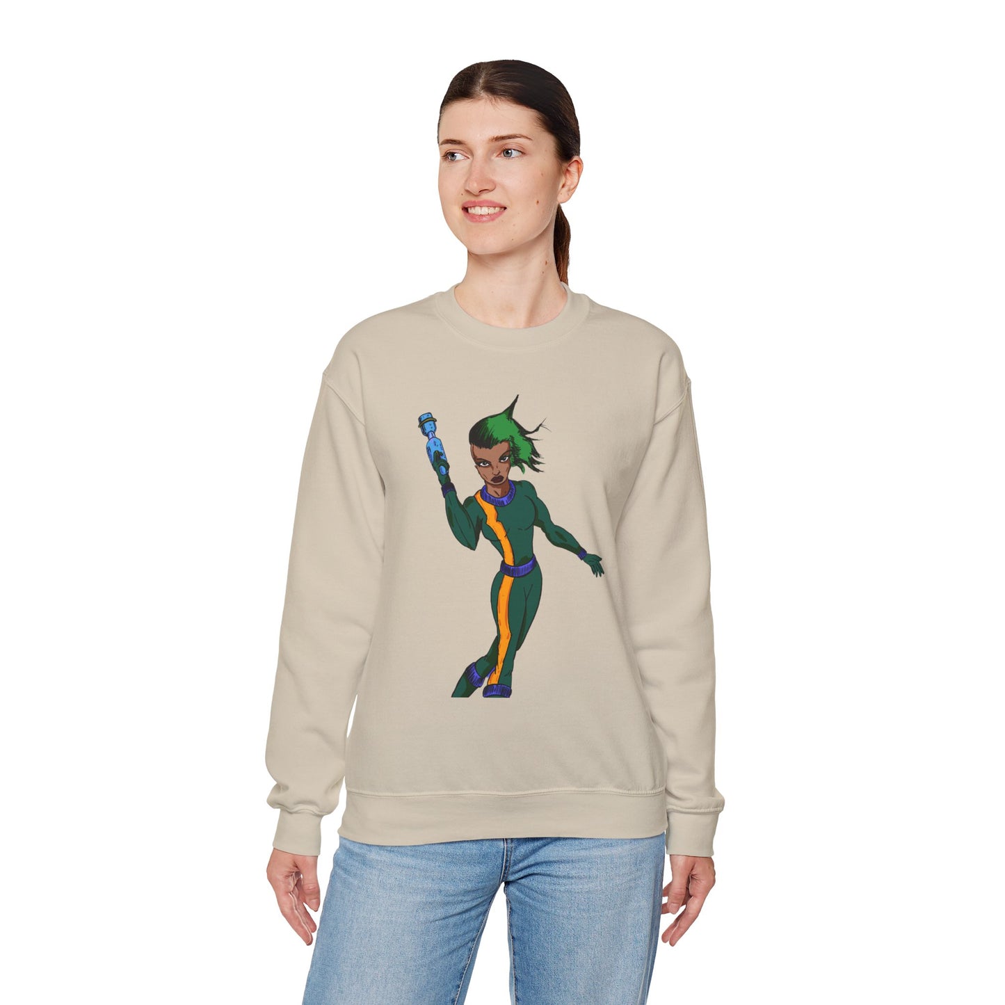 Heroic Vibes Crewneck Sweatshirt with Bold Design