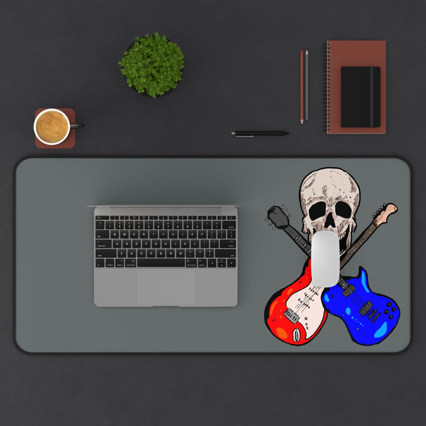 Deathly Skull and Guitars Desk Mat | Guitar Lover's Mouse Pad - Great for Musicians, Home Office Decor, Gifts for Music Enthusiasts, Rock Band [...]