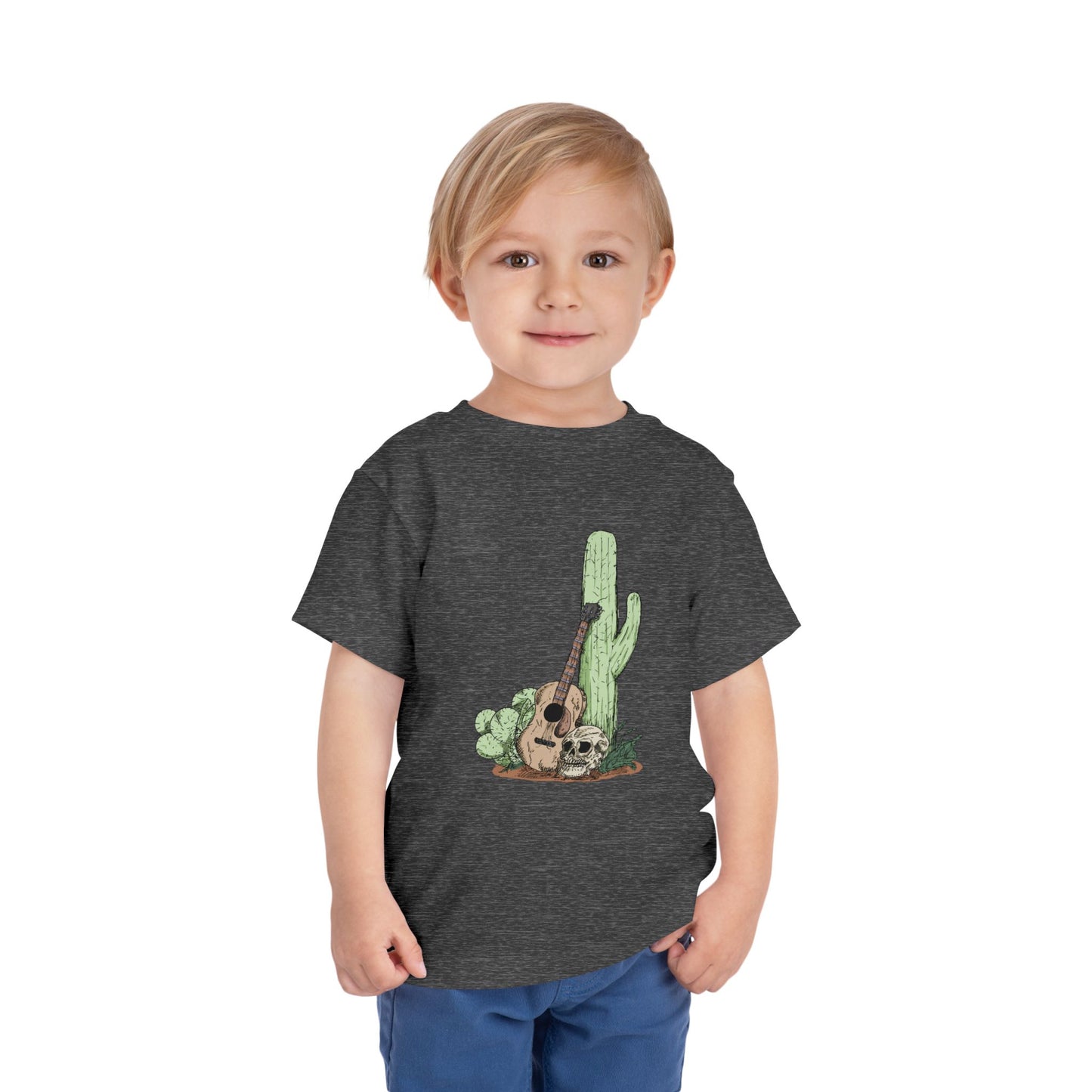 Toddler Tee — Desert Cactus with Guitar Graphic