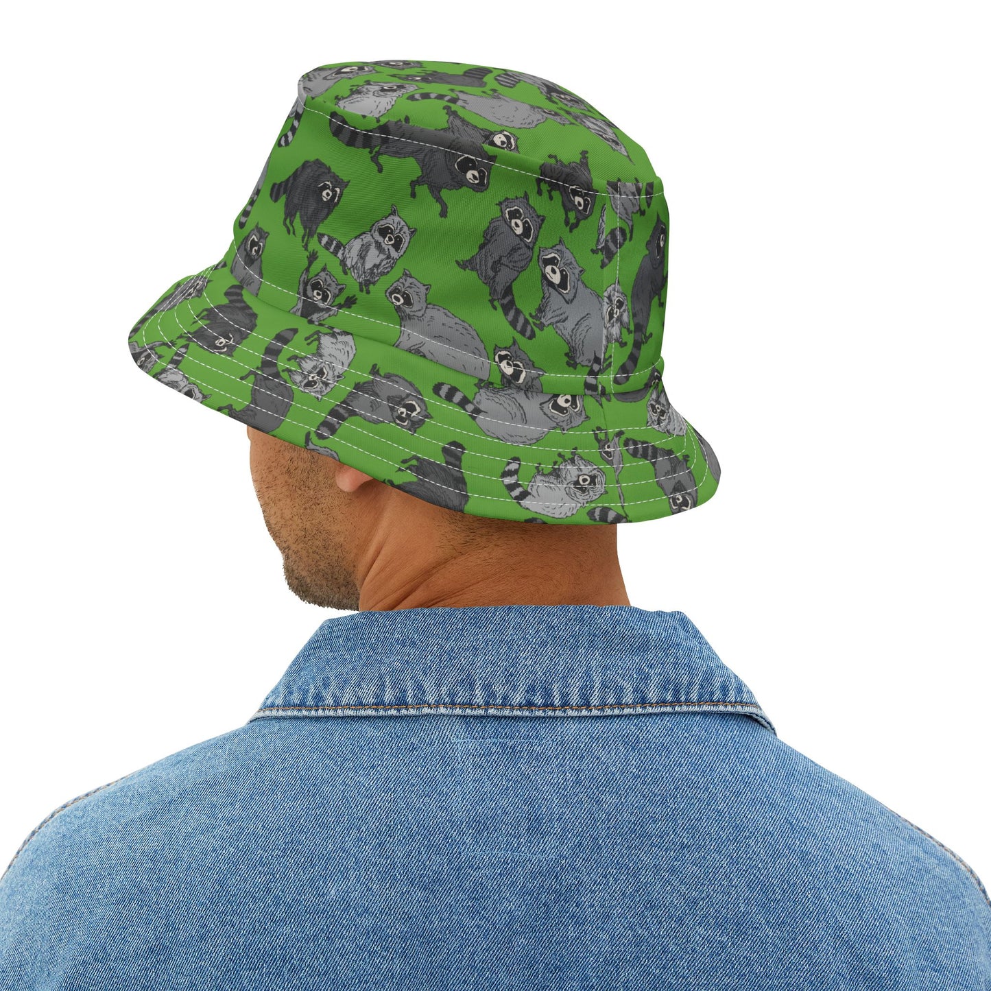 Raccoon Print Bucket Hat, Fun Outdoor Accessories, Gifts for Animal Lovers, Summer Fashion, Eco-Friendly Headwear