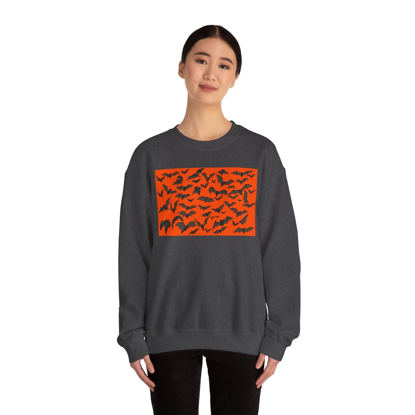 Halloween Bat Print Crewneck Sweatshirt