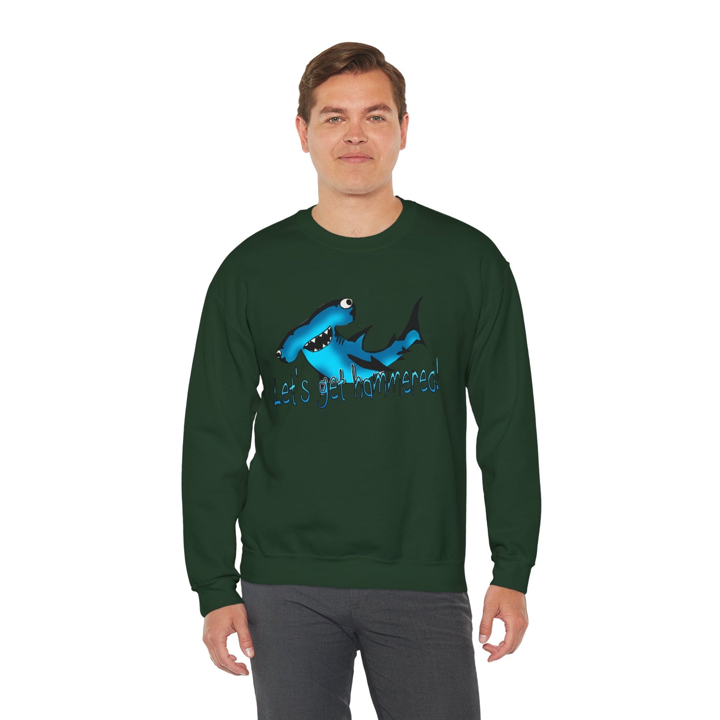 Harley Hammerhead Playful Shark Sweatshirt - 'Let's Get Hammered' Crewneck