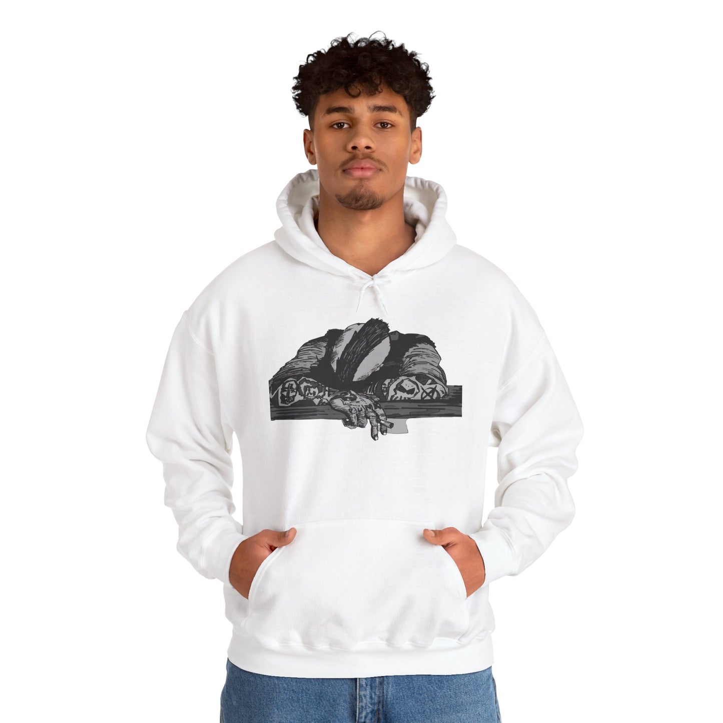Punk and Done Unisex Hoodie with Artistic Design, Cozy Streetwear, Graphic Sweatshirt for Casual Vibes, Perfect Gift for Any Occasion