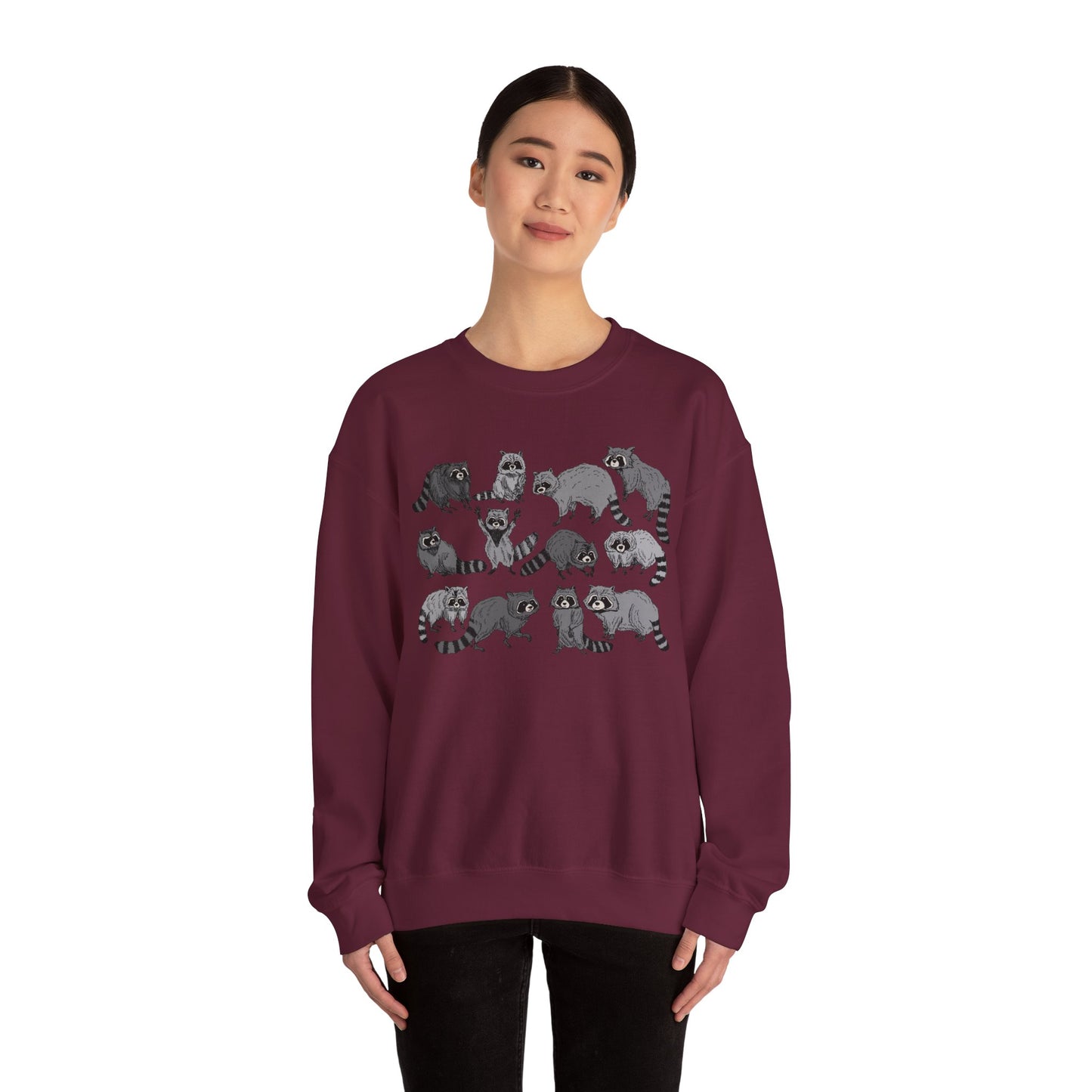 Playful Raccoon Crewneck Sweatshirt - Unisex Heavy Blend