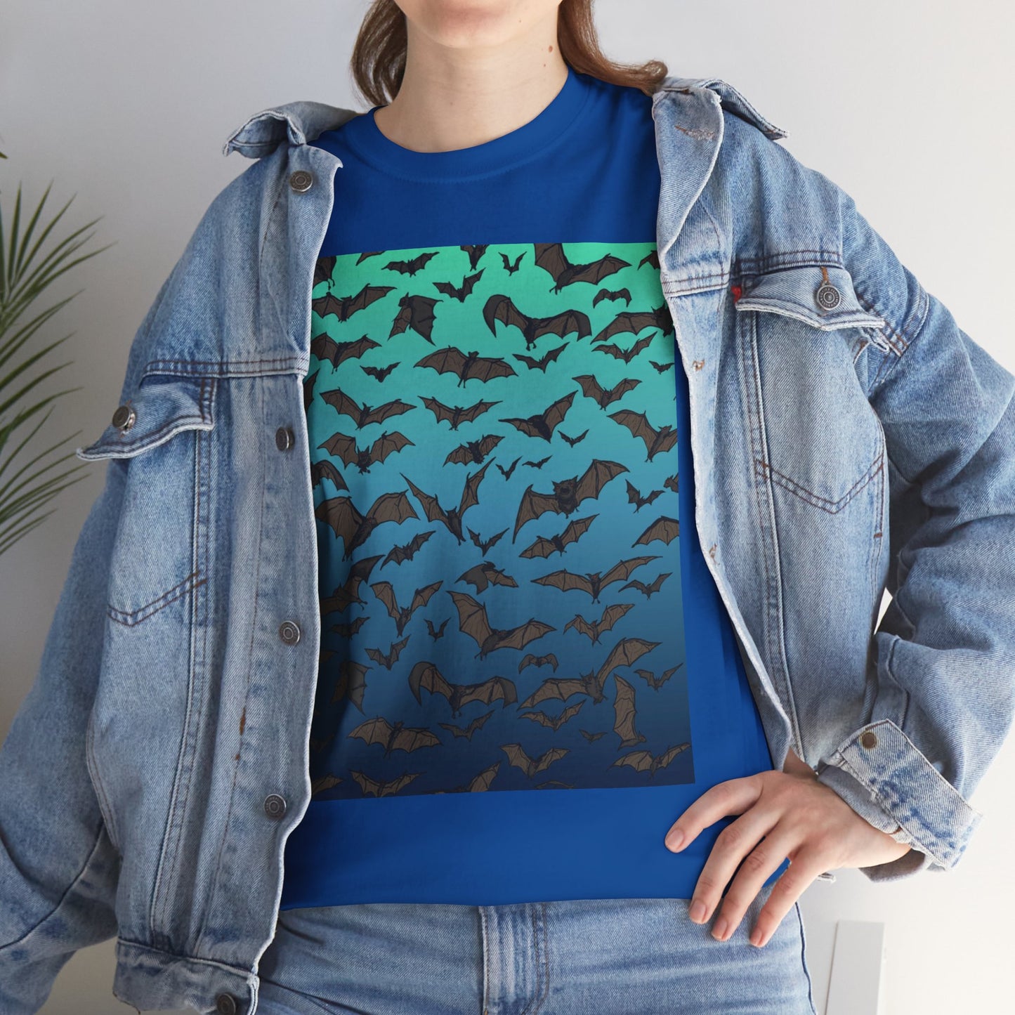Bat Swarm Graphic Tee — Gradient Night Flight T-Shirt