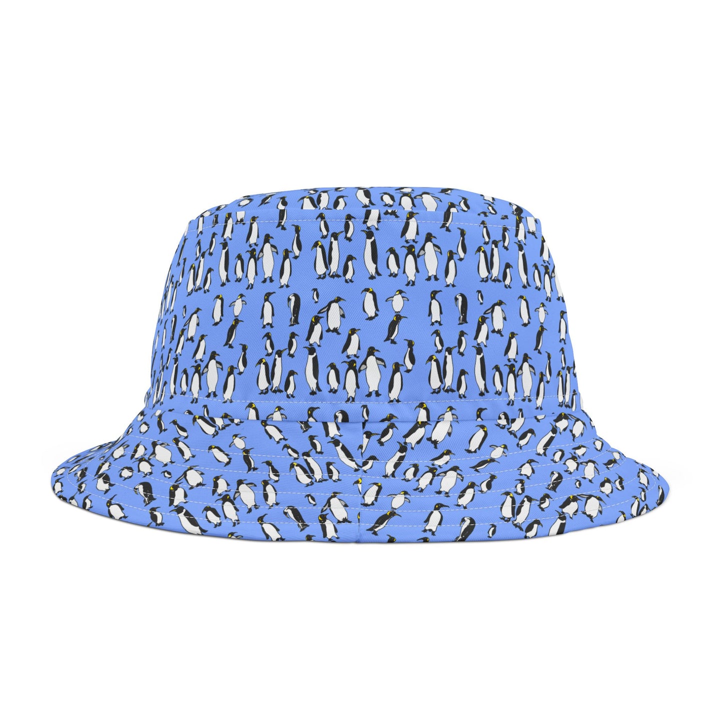 Penguin Print Bucket Hat, AOP Hat for Summer, Trendy Beach Hat, Fun Gift for Animal Lovers, Unique Gift for Adventurers