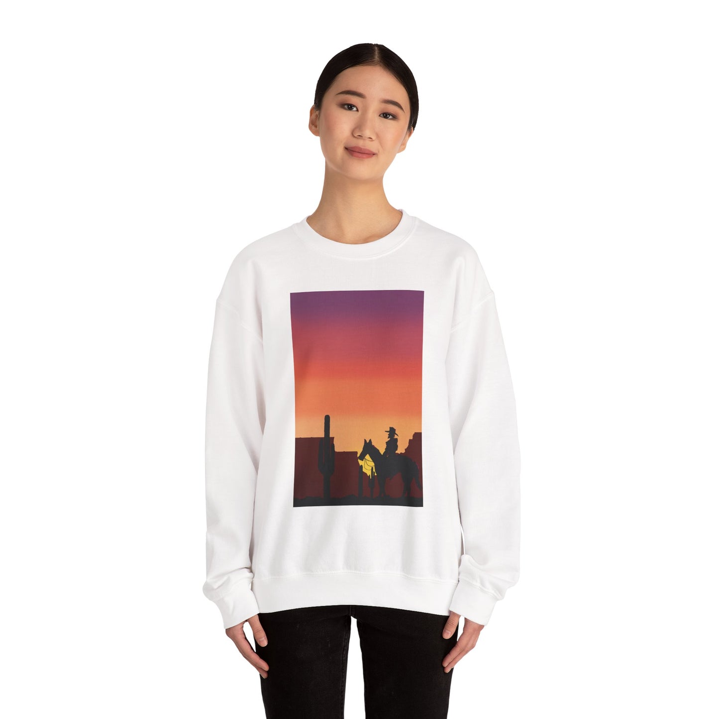 Desert Sunset Silhouette Unisex Crewneck Sweatshirt