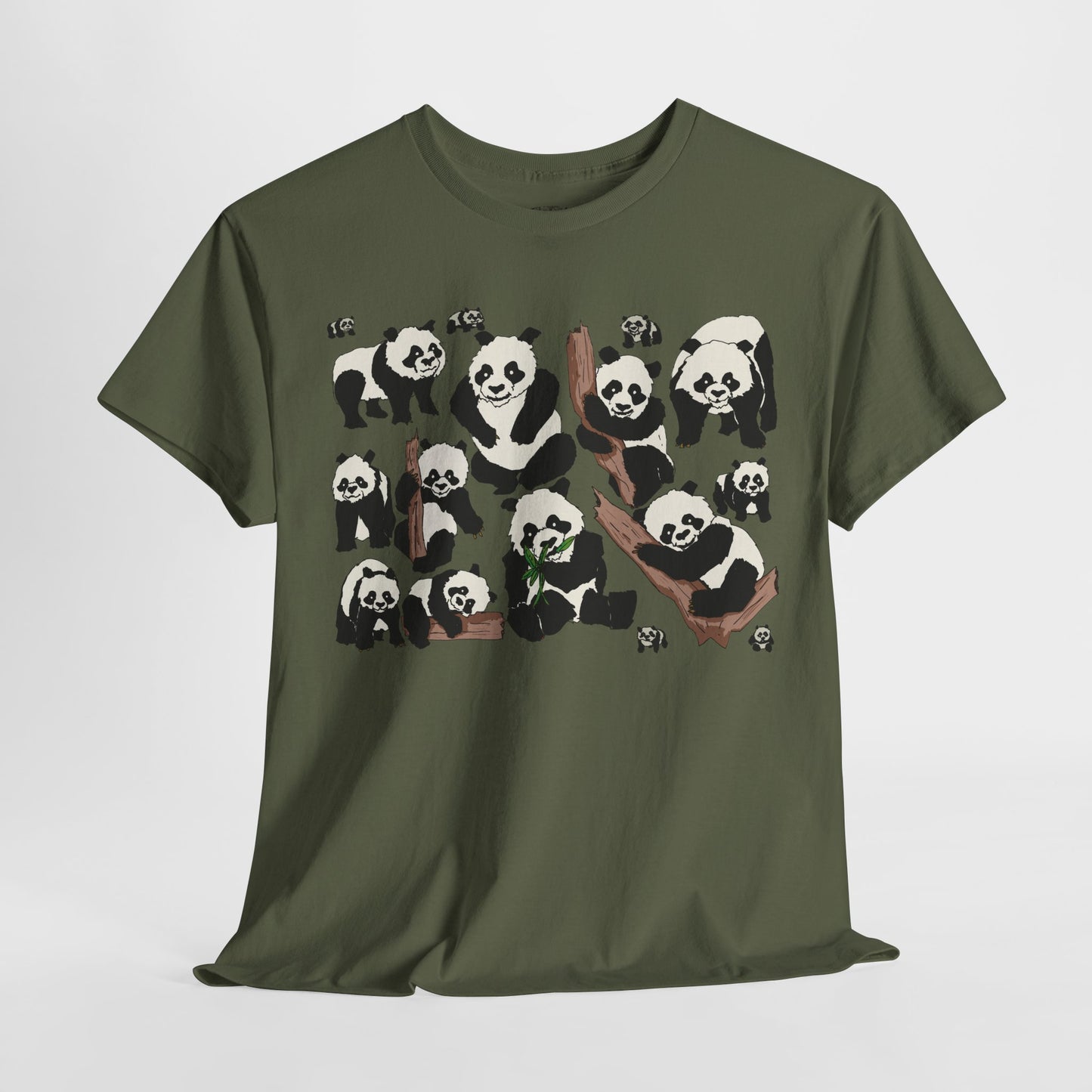 Cute Panda Design Unisex Heavy Cotton Tee | Animal Lover Gift, Casual Wear, Eco-Friendly Apparel, Nature Enthusiast Clothing