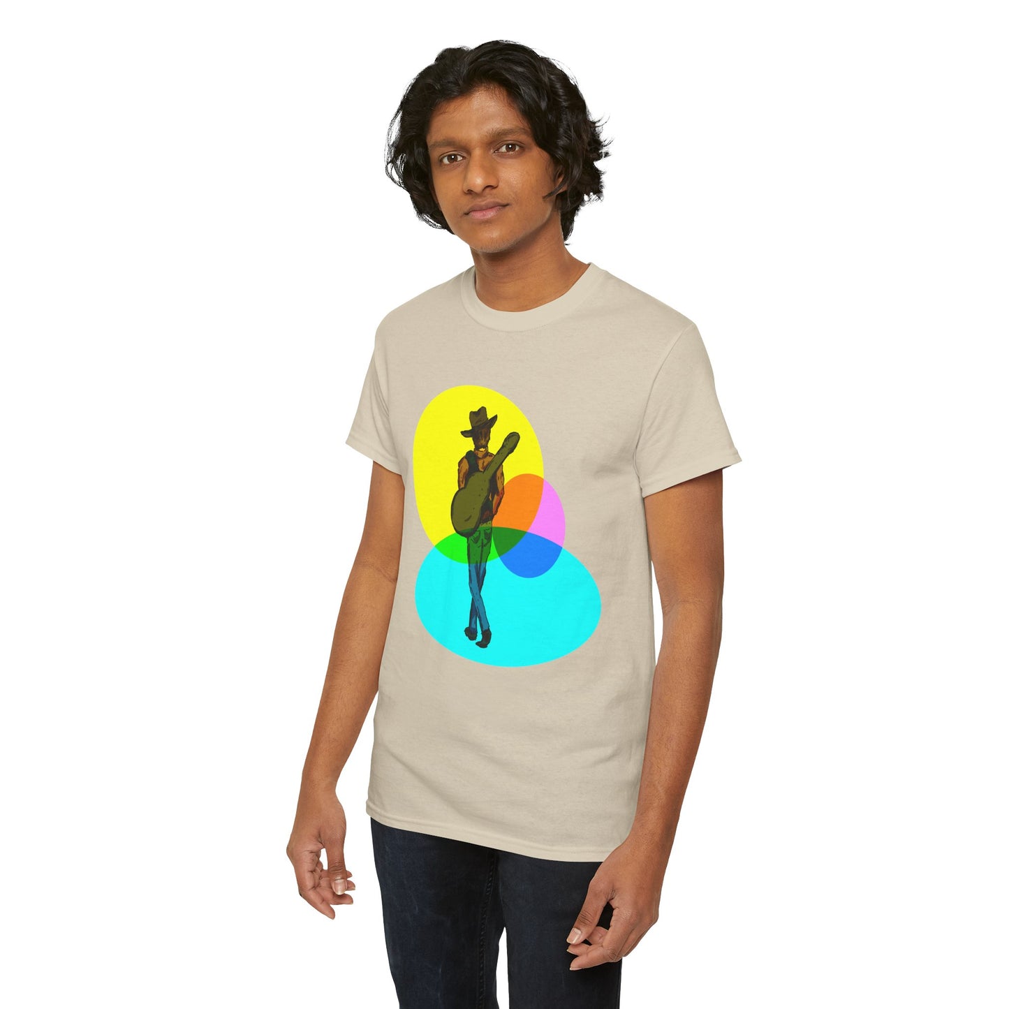 Cowboy Guitar Tee — Colorful Music T‑Shirt