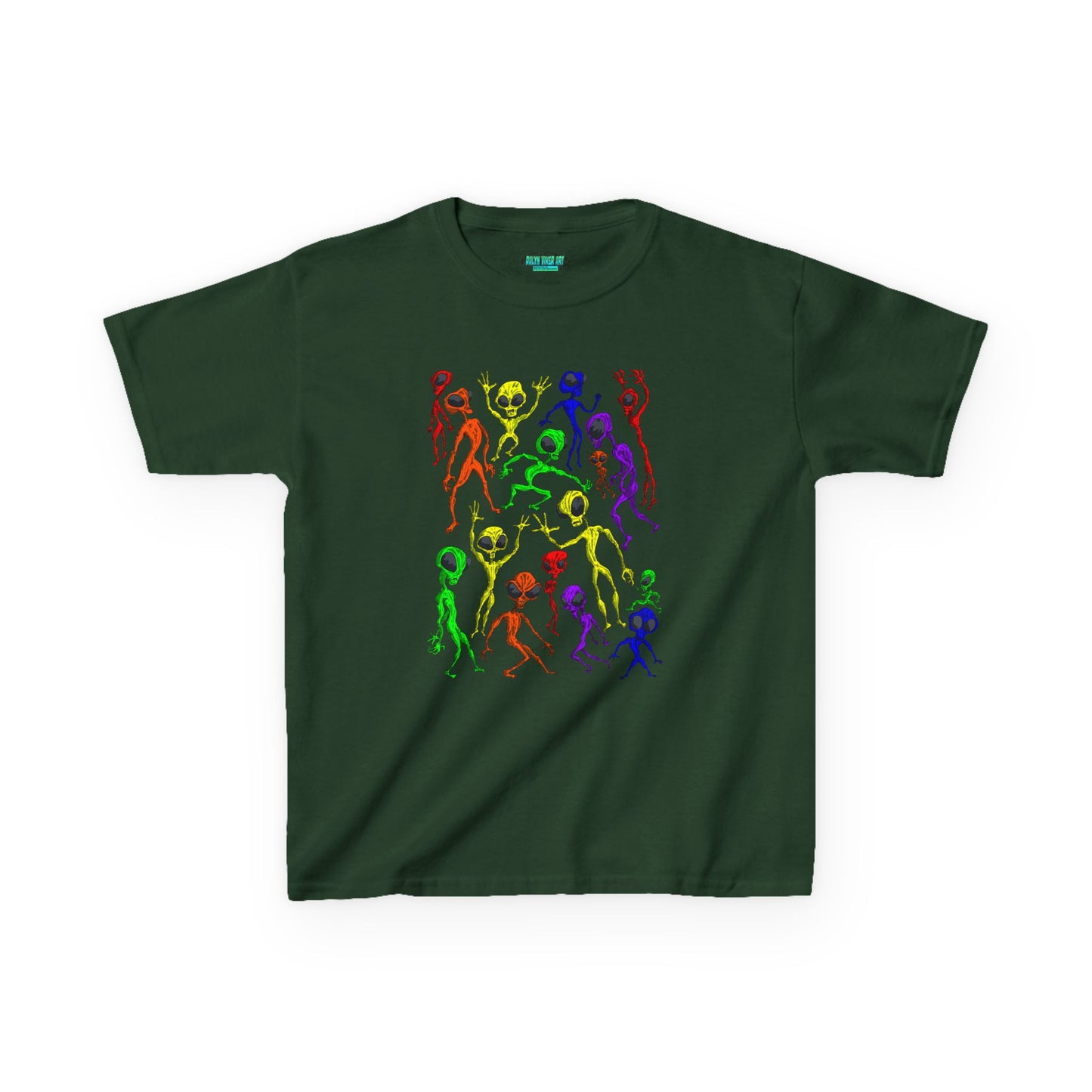 Colorful Alien Dance Party Kids Tee, Fun Graphic T-Shirt, Youth Summer Apparel, Gift for Young Dancers, Birthday Party Outfit, Festival Wear